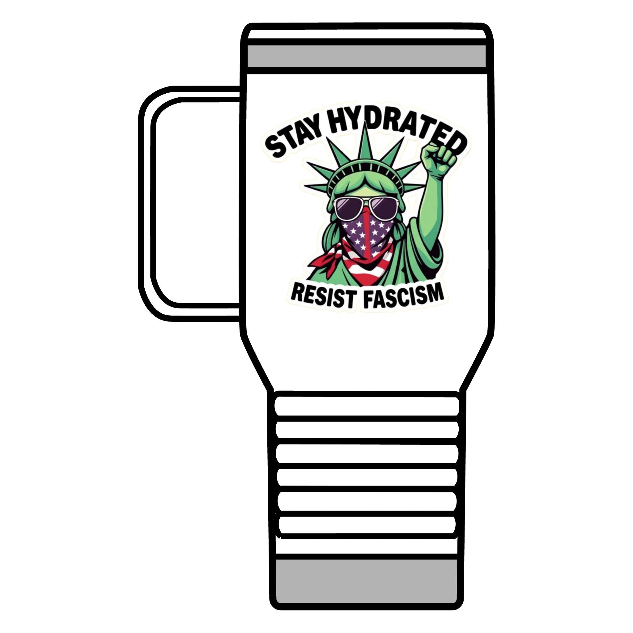 Resistance Against Fascism Travel Mug, 20oz - Political Awareness Water Bottle, Activist Gift, Protester Mug, Anti-Fascist Cup, Liberal