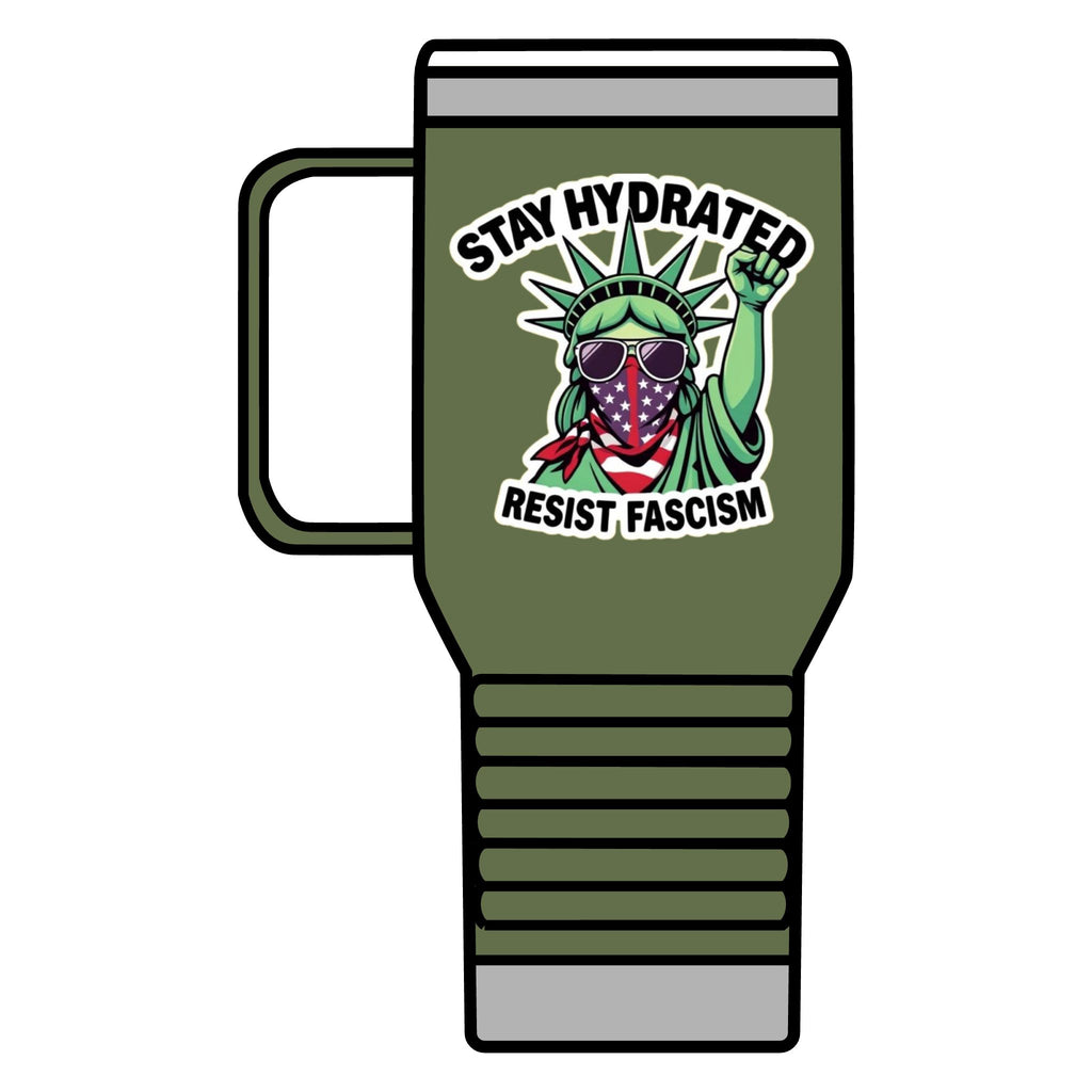 Resistance Against Fascism Travel Mug, 20oz - Political Awareness Water Bottle, Activist Gift, Protester Mug, Anti-Fascist Cup, Liberal