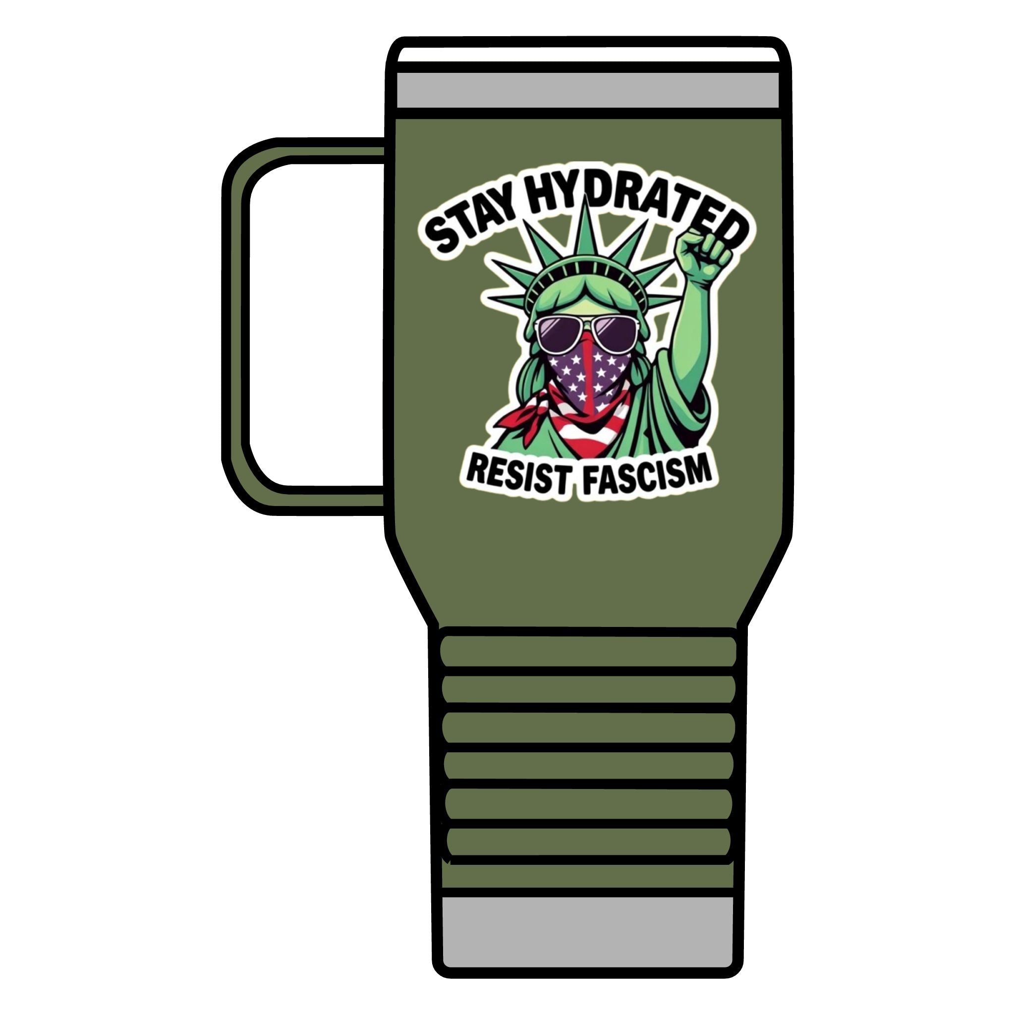 Resistance Against Fascism Travel Mug, 20oz - Political Awareness Water Bottle, Activist Gift, Protester Mug, Anti-Fascist Cup, Liberal