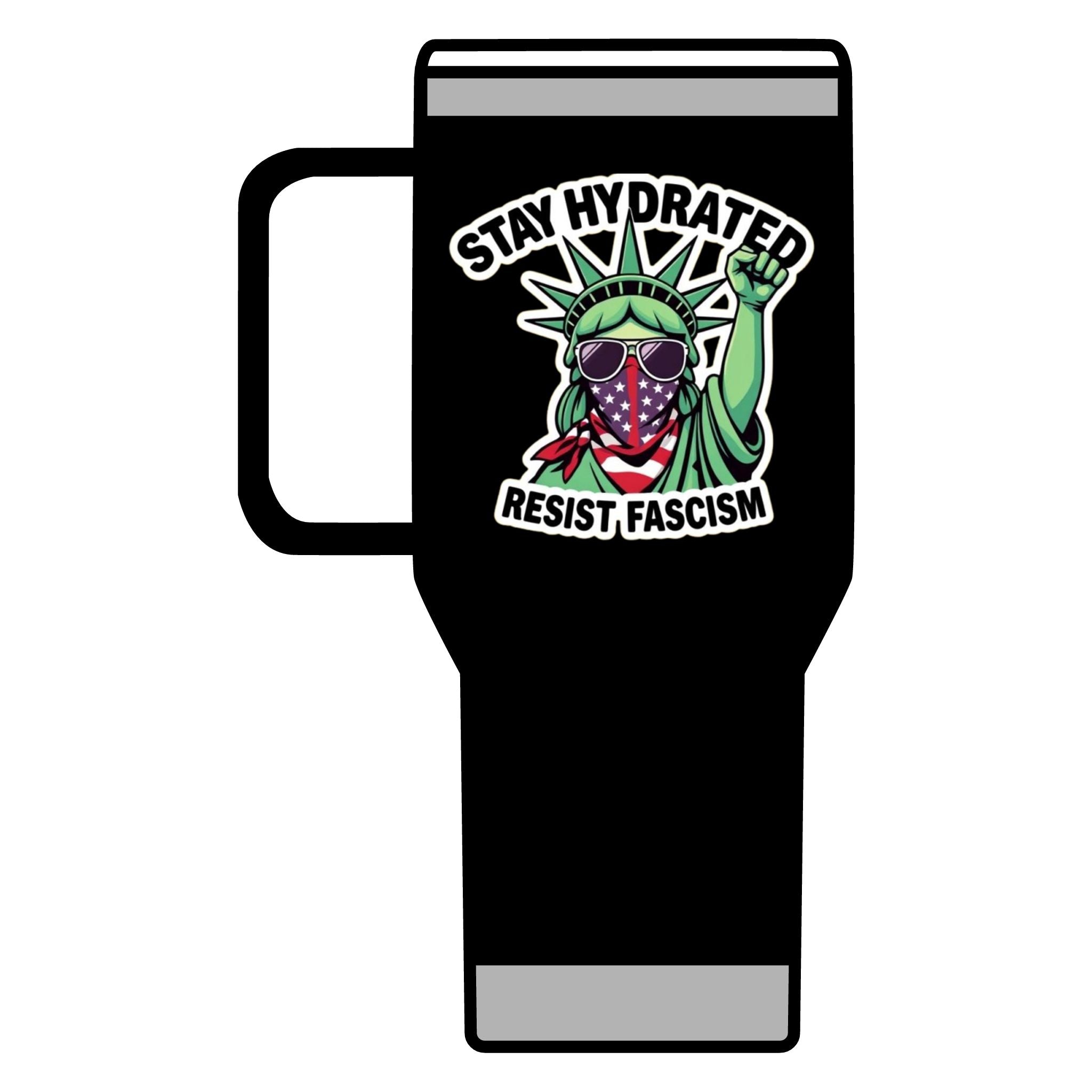 Resistance Against Fascism Travel Mug, 20oz - Political Awareness Water Bottle, Activist Gift, Protester Mug, Anti-Fascist Cup, Liberal