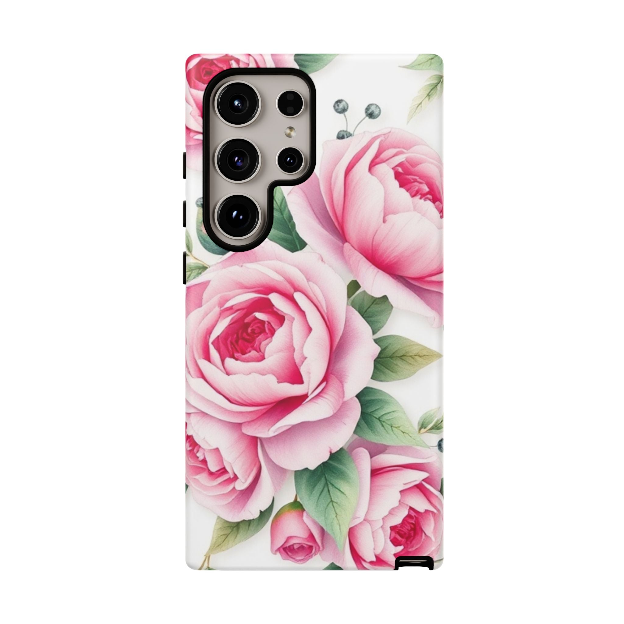 Android OR iPhone Compatible Cases - Pink Flower Design - Unique Tough Cases