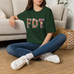 FDT Bold Floral Typography T-Shirt