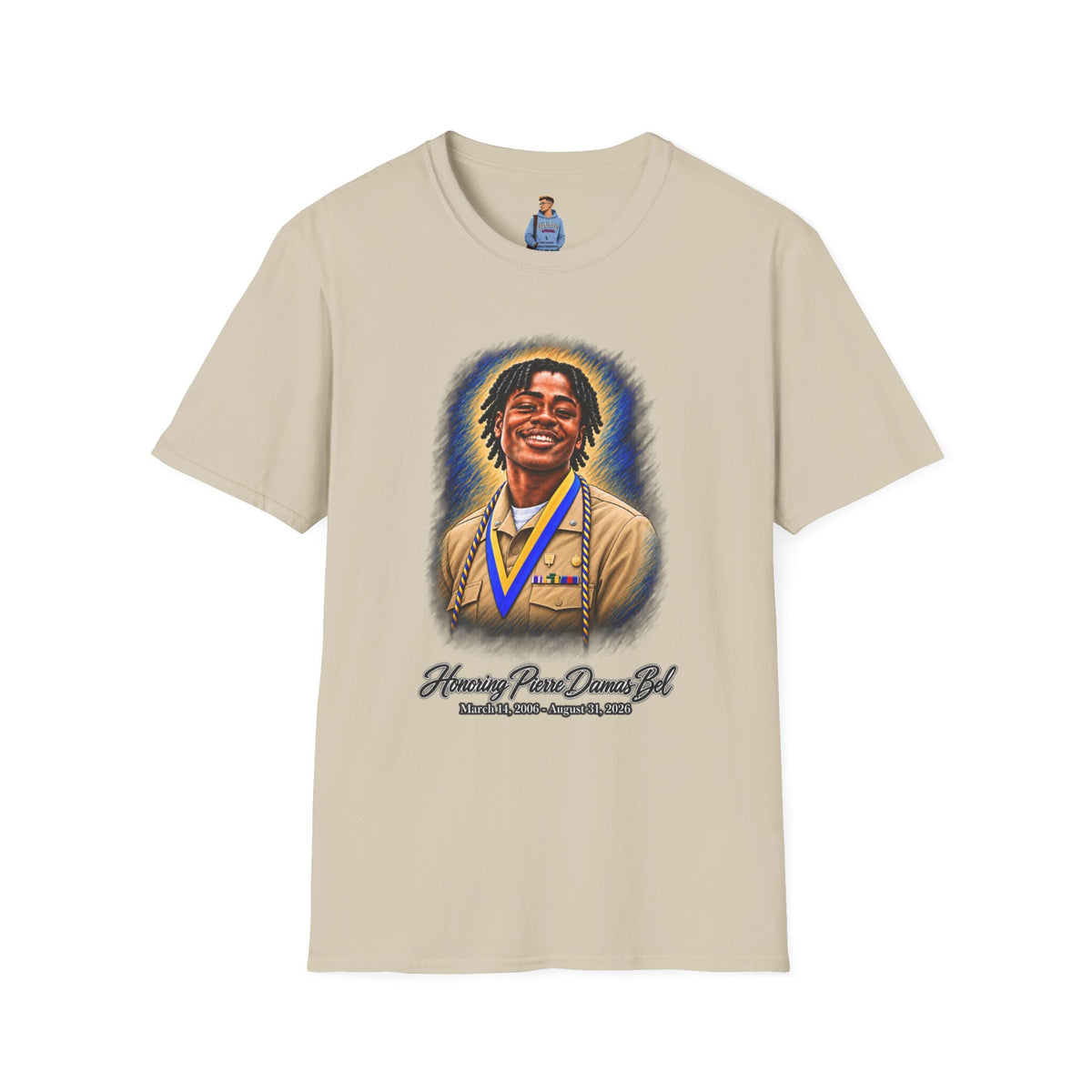 Smiling Portrait Front - In Memory of Pierre Damas Bel T-Shirt