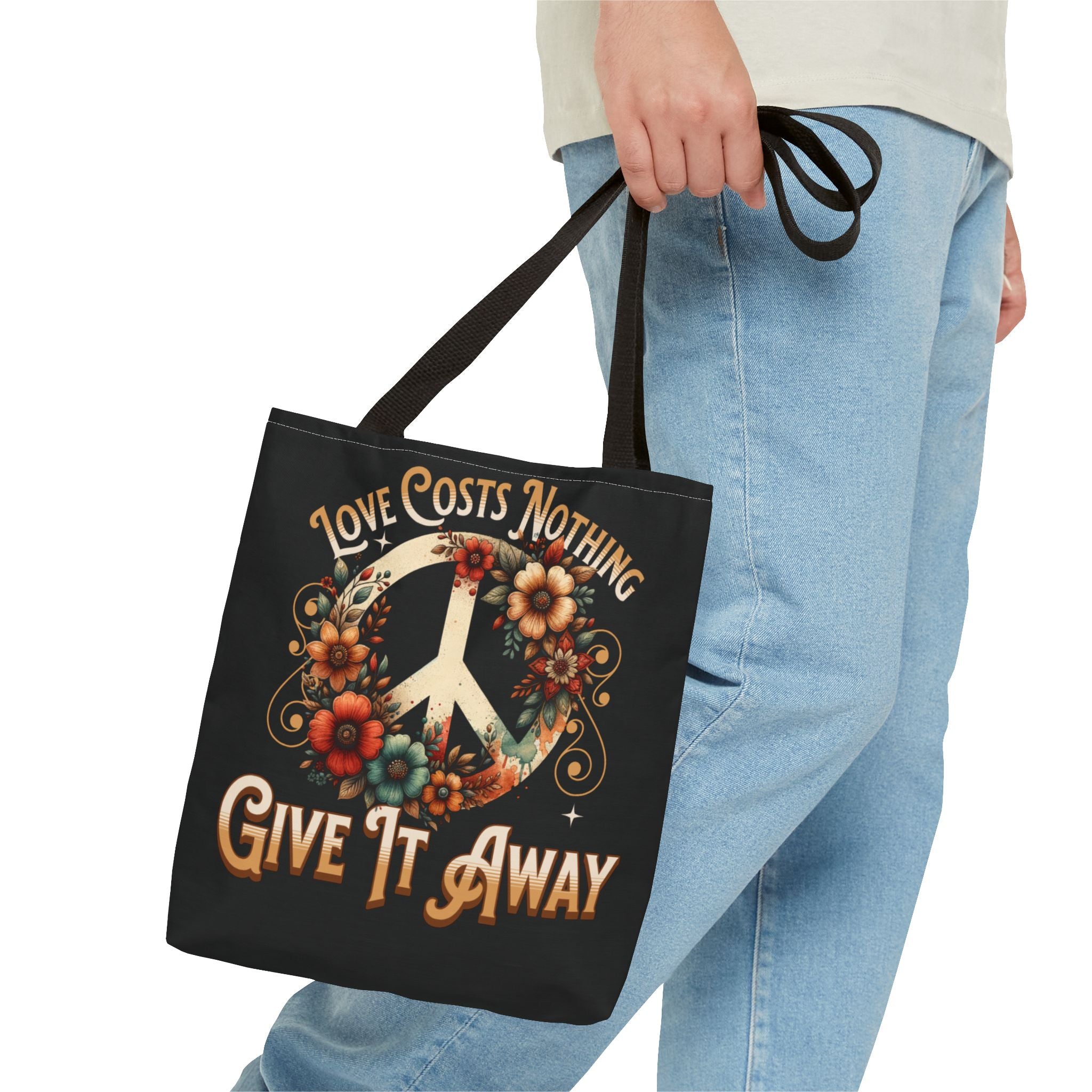 Love Costs Nothing, Give It Away Flag Tote Bag