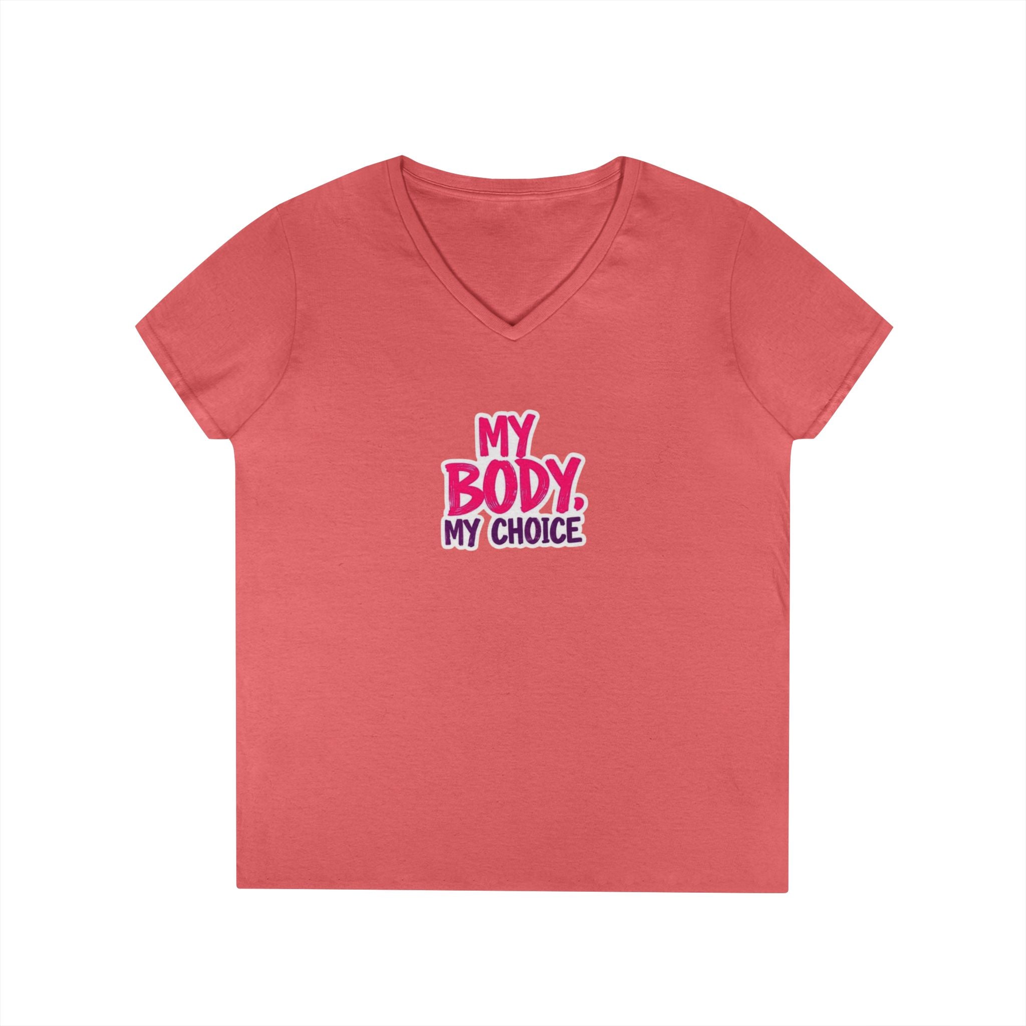Empowerment V-Neck T-Shirt - "My Body, My Choice"