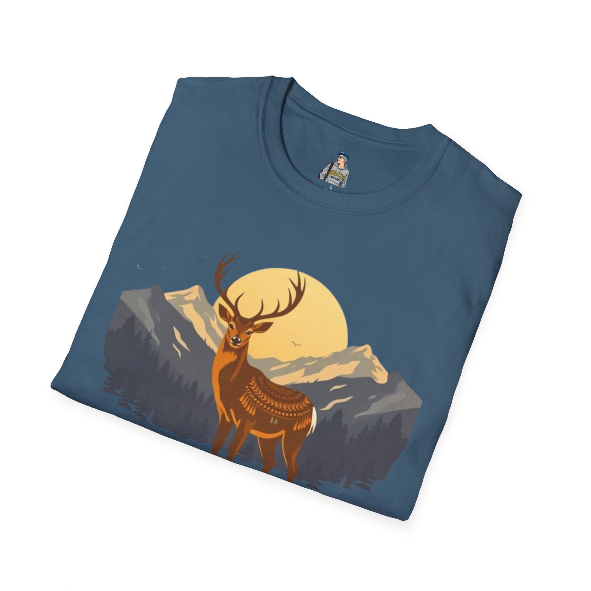 Mountain Sunset Deer Unisex Softstyle T-Shirt