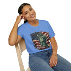 Statue of Liberty Stepping on MAGA American Flag T-Shirt — Patriotic USA Independence Day Tee