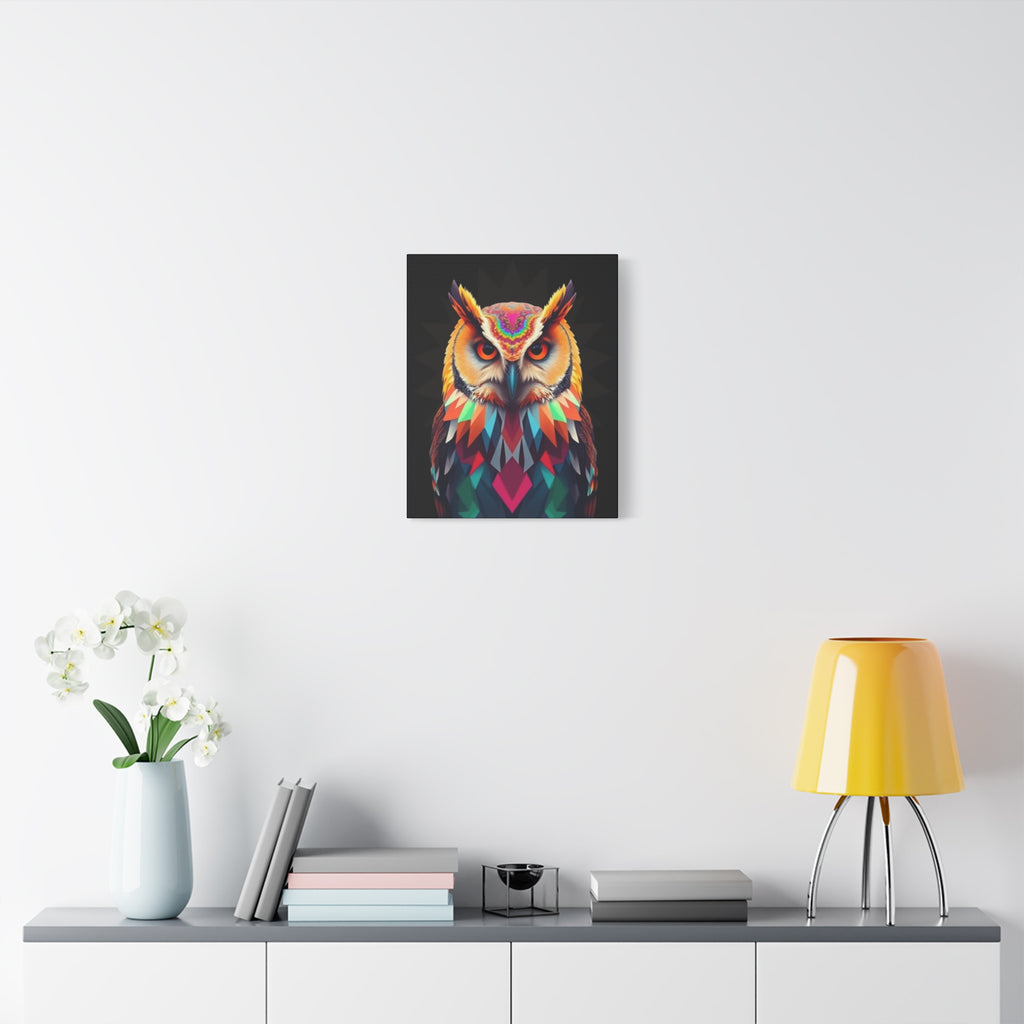 Colorful Owl Canvas Wall Art - 1.25" Stretched Matte