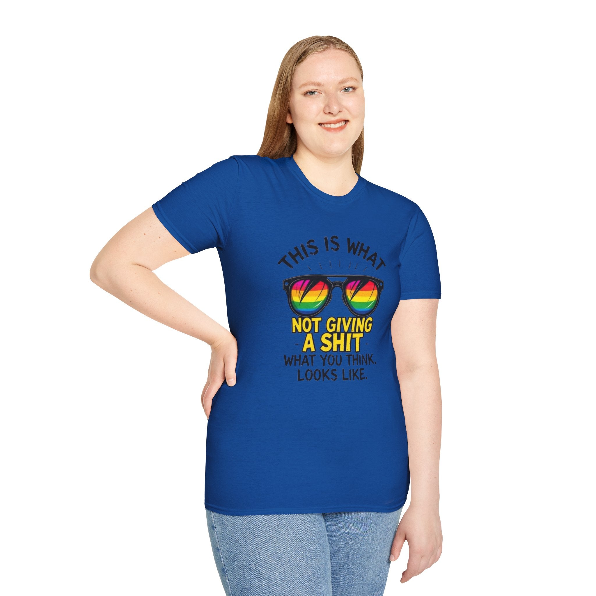 This Is What Not Giving a Shit What You Think Looks Like Sunglasses Pride Tee