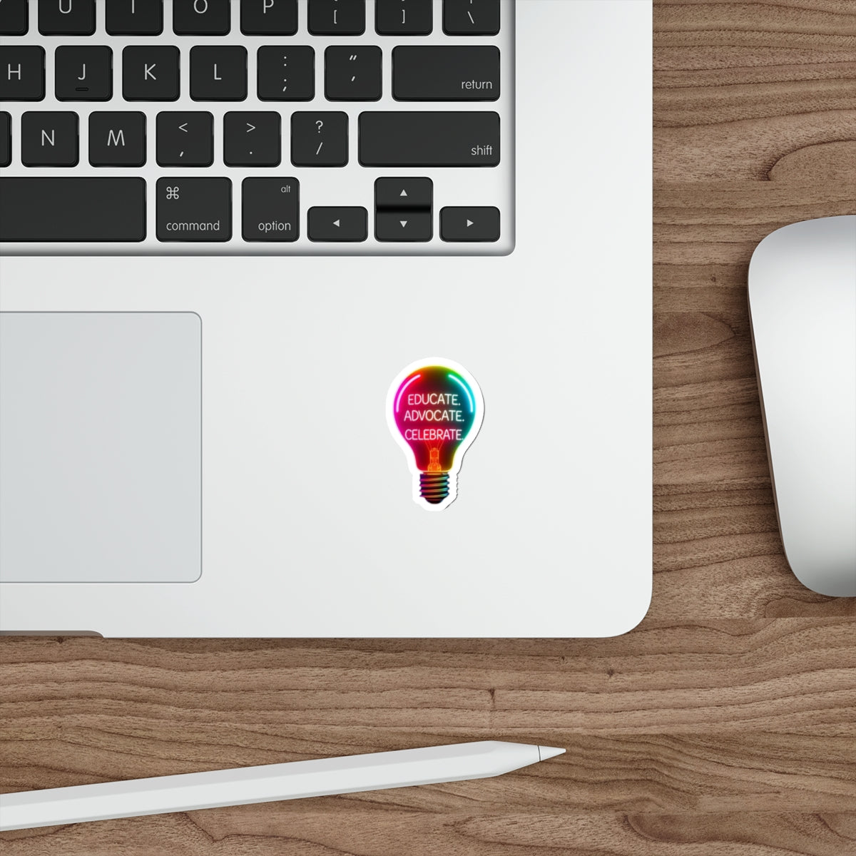 Empowering Light Bulb Die-Cut Stickers - Educate, Advocate, Celebrate