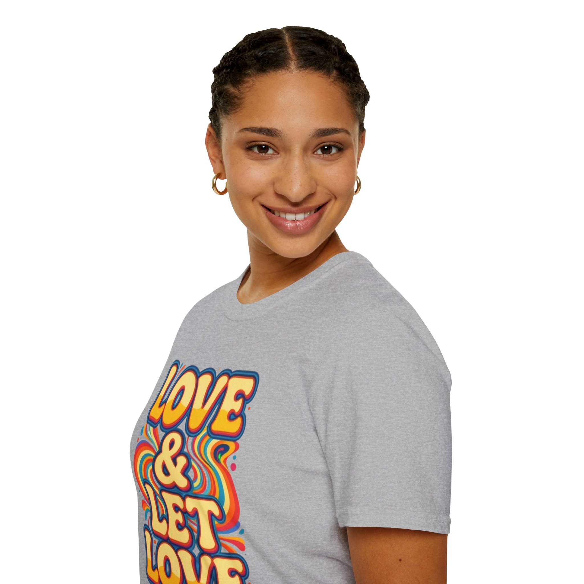 T-Shirt — "Love & Let Love" Retro Rainbow Peace Tee