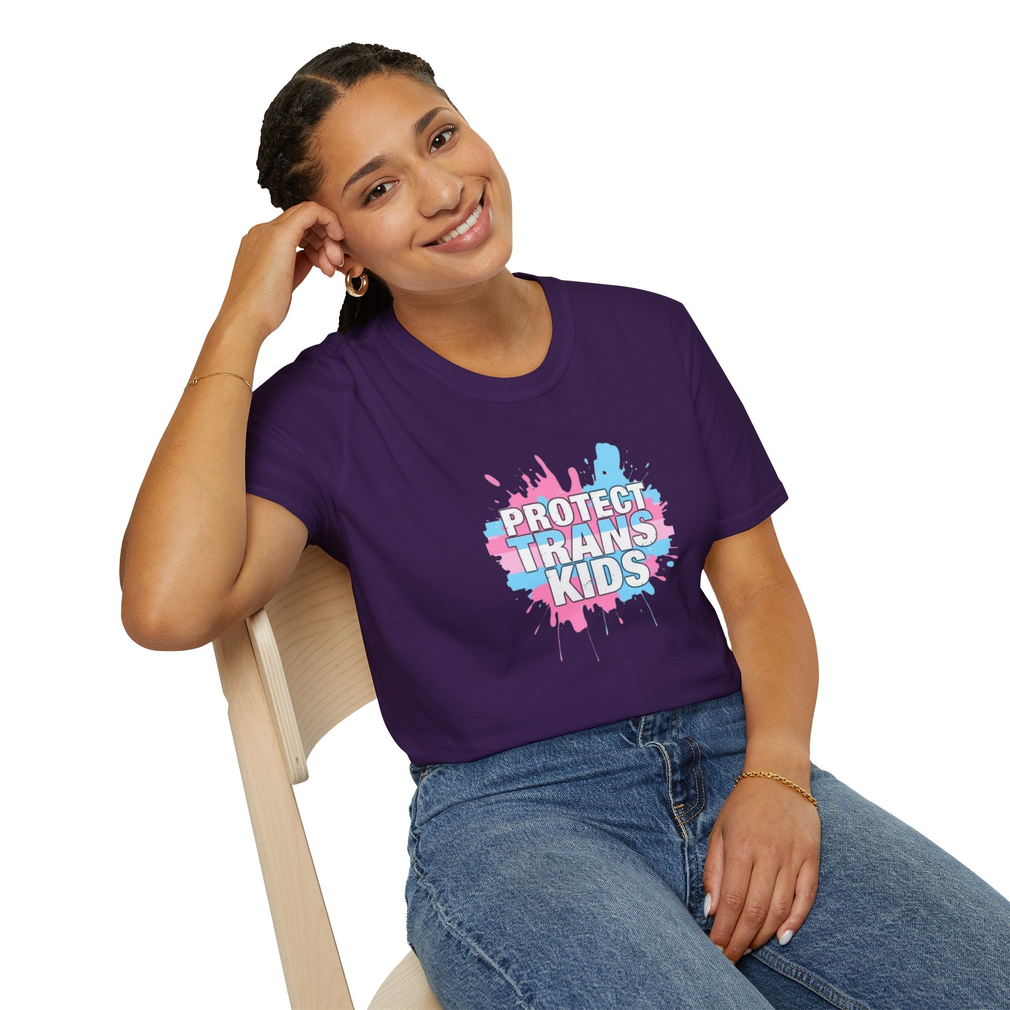 Protect Trans Kids Unisex Softstyle T-Shirt - Supportive LGBTQ+ Apparel