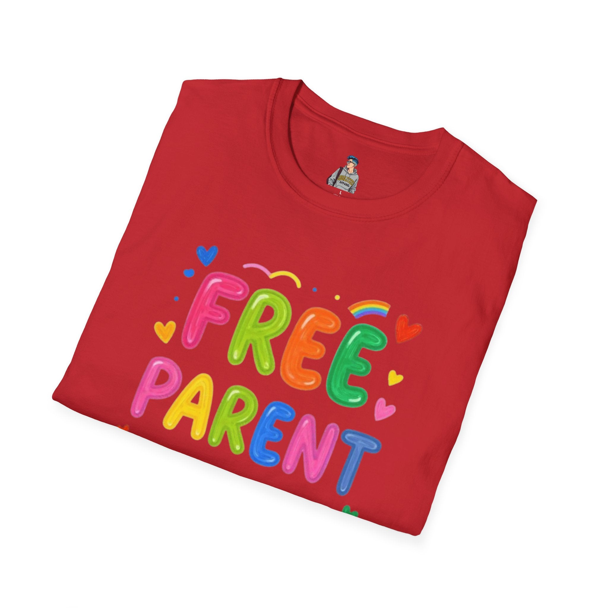 Free Parent Hugs T-Shirt — Colorful Affirming Pride