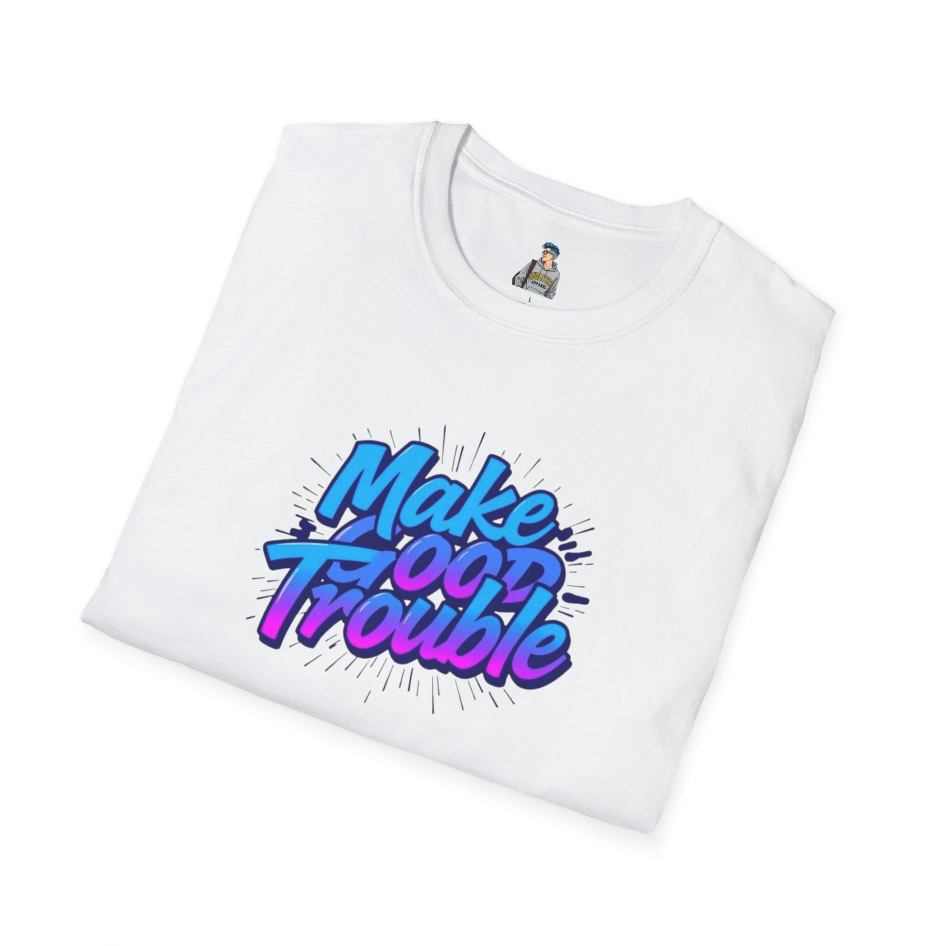 Make Good Trouble Blue Graphic Unisex T-Shirt - Fun & Bold Design for Everyday Wear