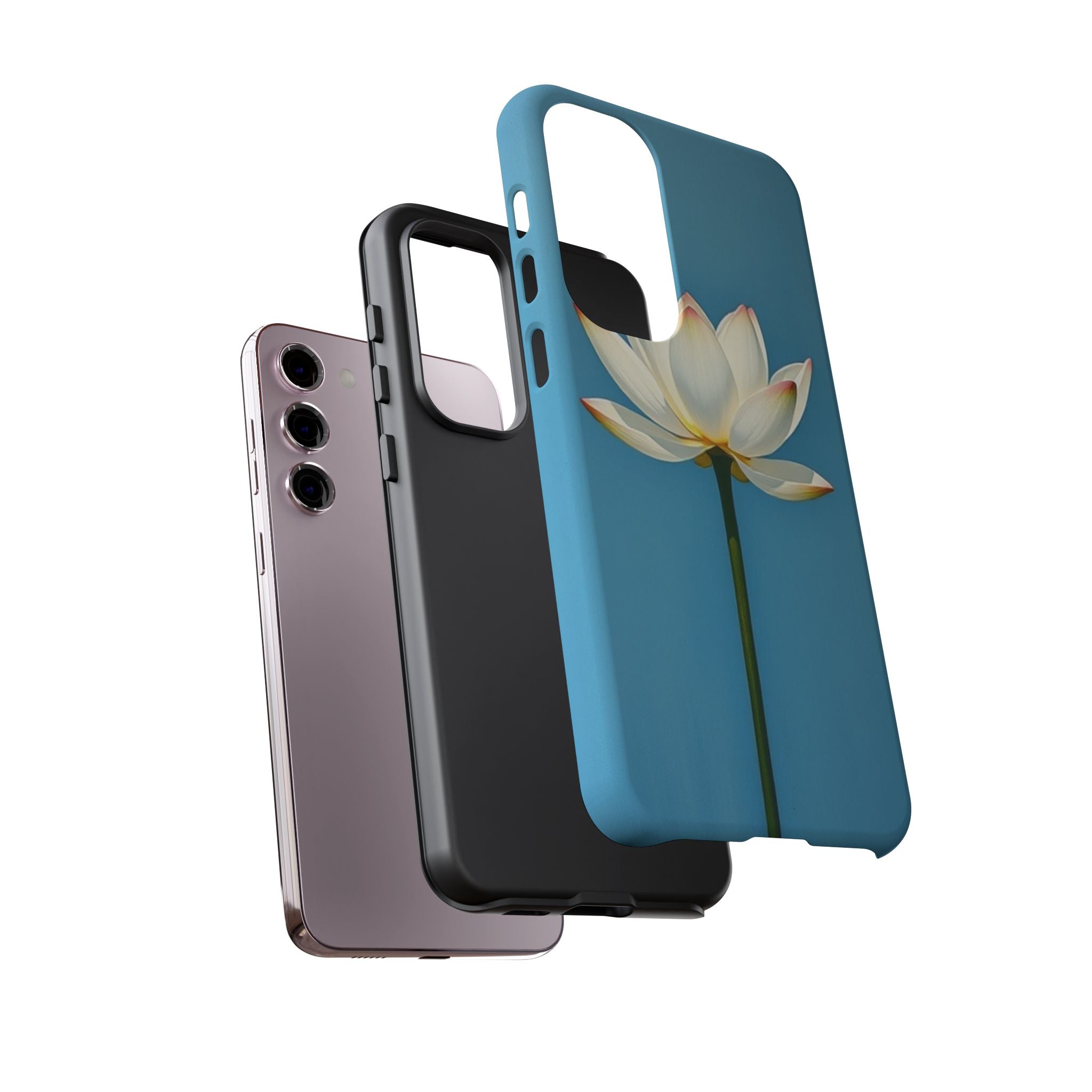 Open White Peace Lily Design Tough Case For Android & iPhone