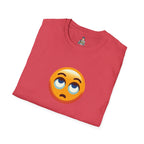 Unisex Softstyle T-Shirt with Eye Roll Emoji | Casual Graphic Tee for Everyday Humor