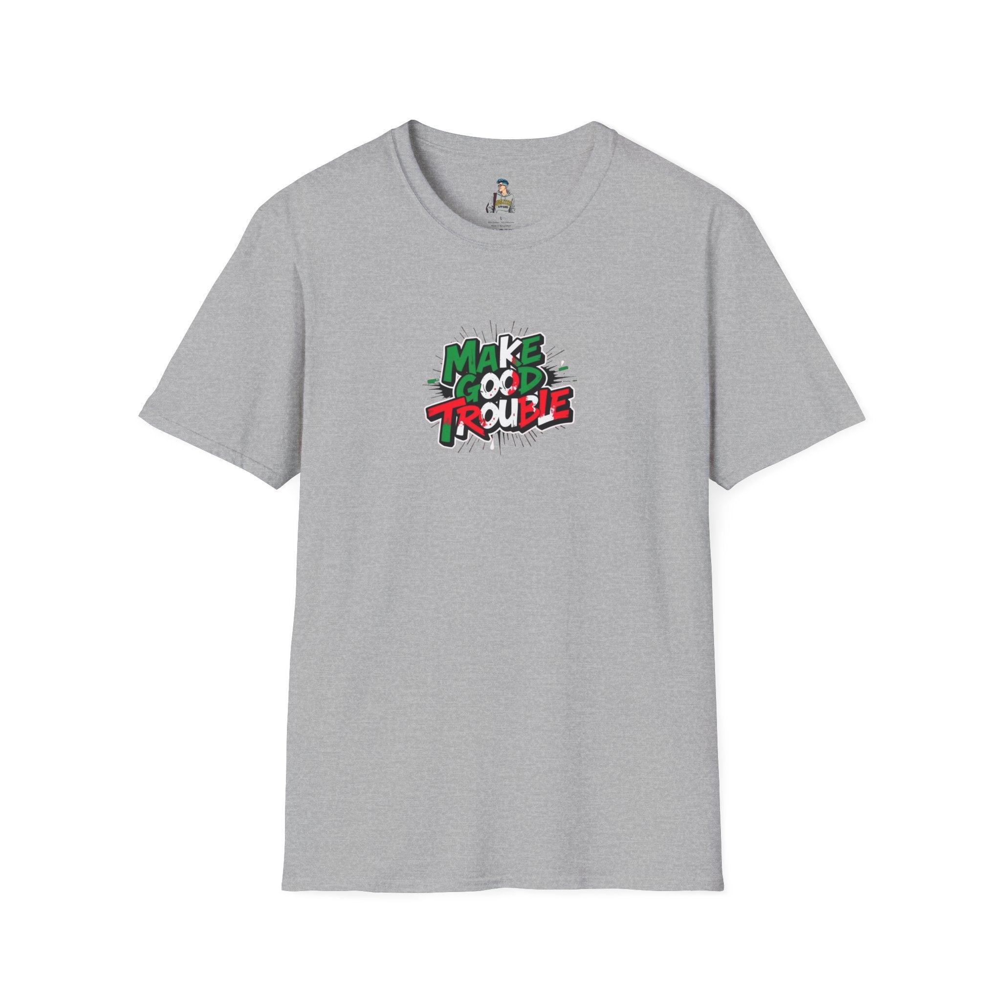 Make Good Trouble Unisex Softstyle T-Shirt | Fun Graphic Tee for Activists & Trendsetters