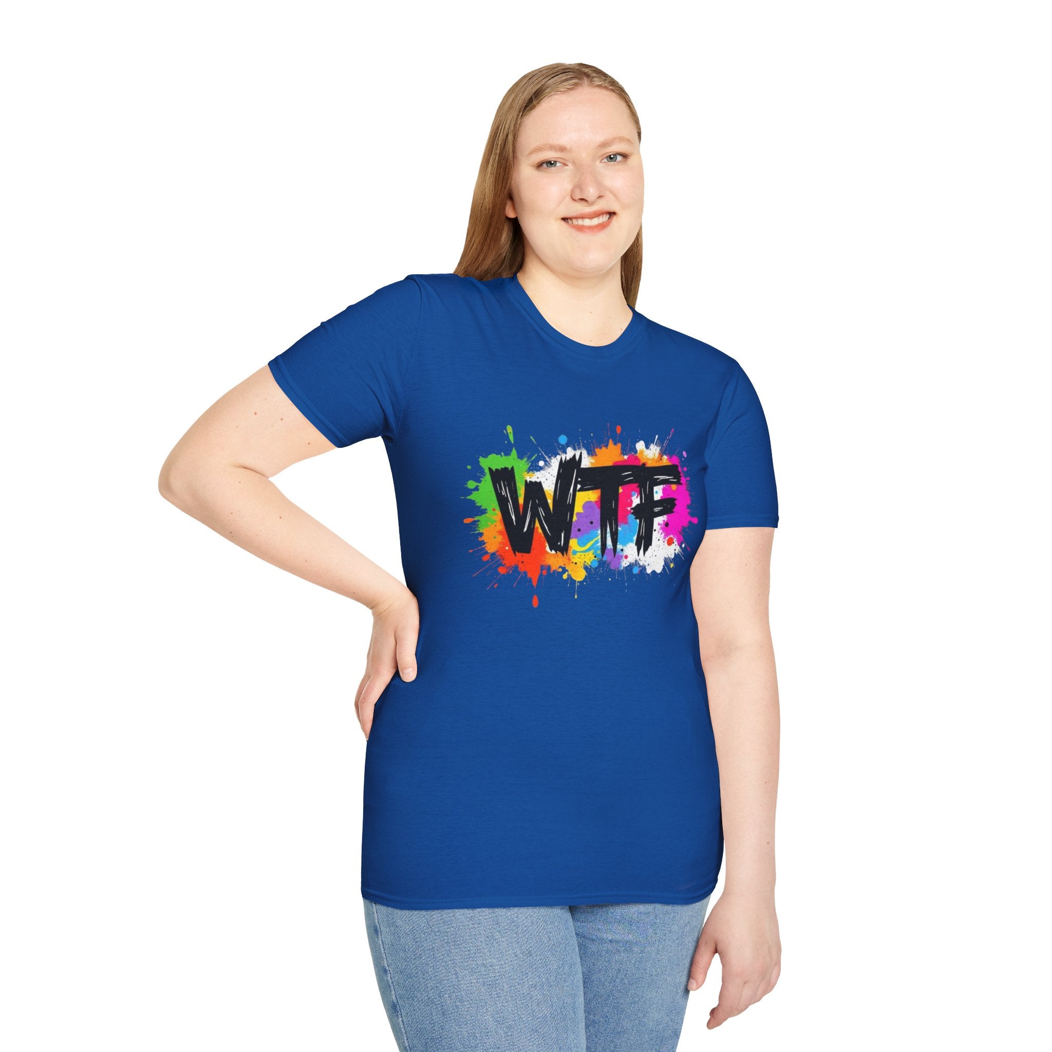 WTF Color Splash T-Shirt — Bold Rainbow Graphic Tee