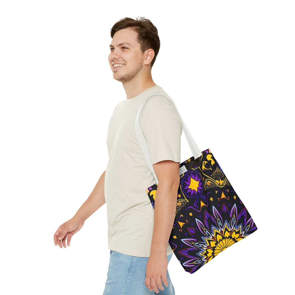 Purple & Yellow Design Tote Bag
