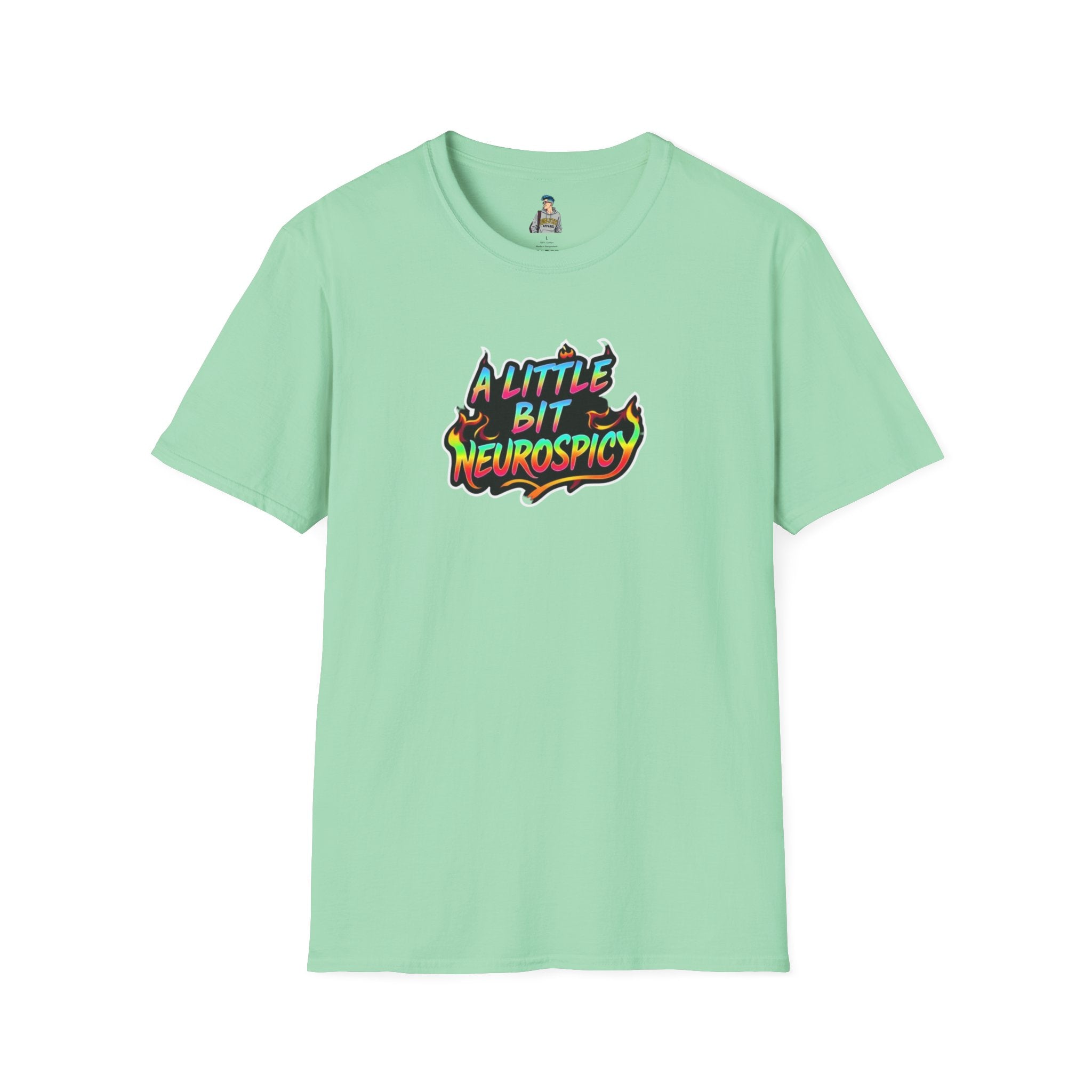 A Little Bit Neurospicy Unisex Softstyle T-Shirt - Fun & Quirky Graphic Tee for Neurodivergent Awareness