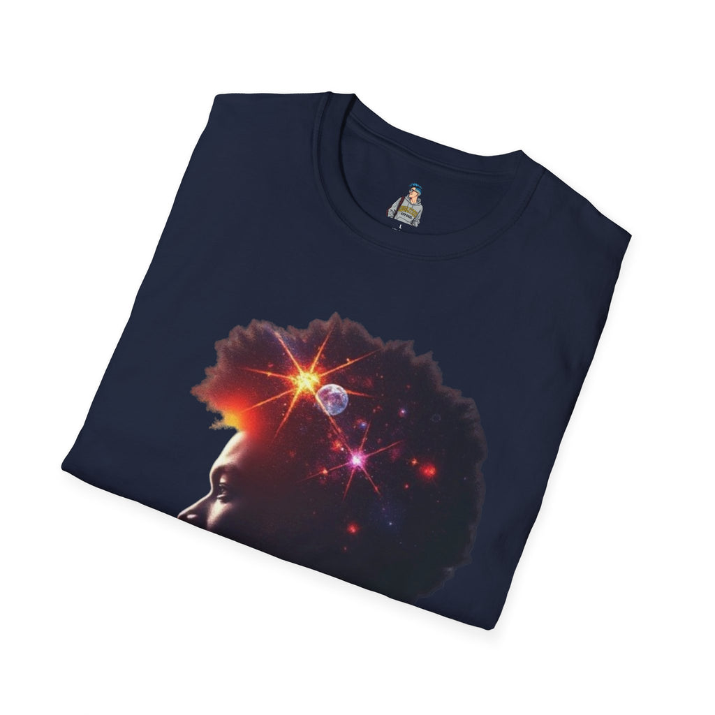 Black Universe Male Silhouette Unisex Softstyle T-Shirt - Celebrate Black Culture