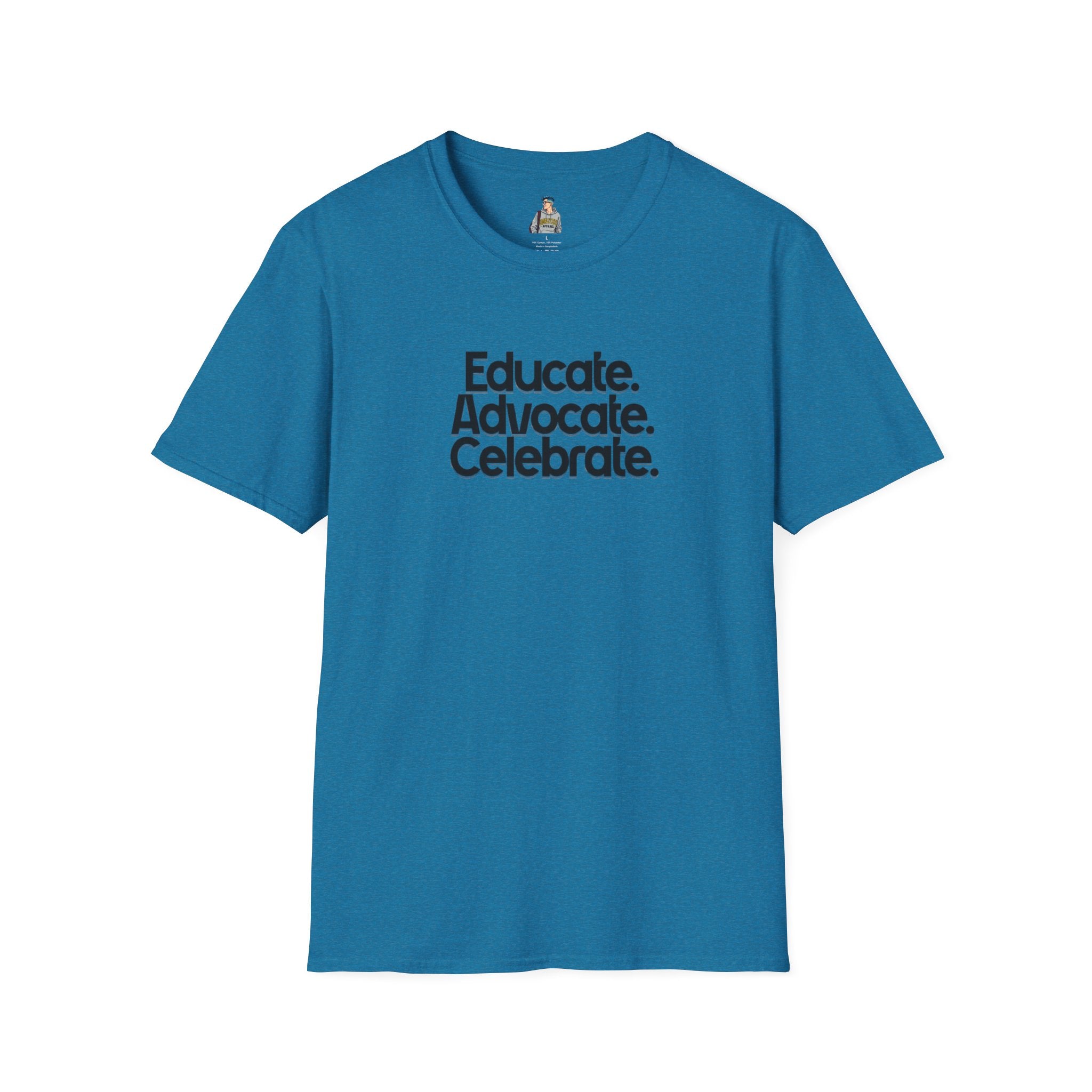 Teacher Advocate T-Shirt - Subtle Pride Educate Advocate Celebrate Design - EqualiTees.Me