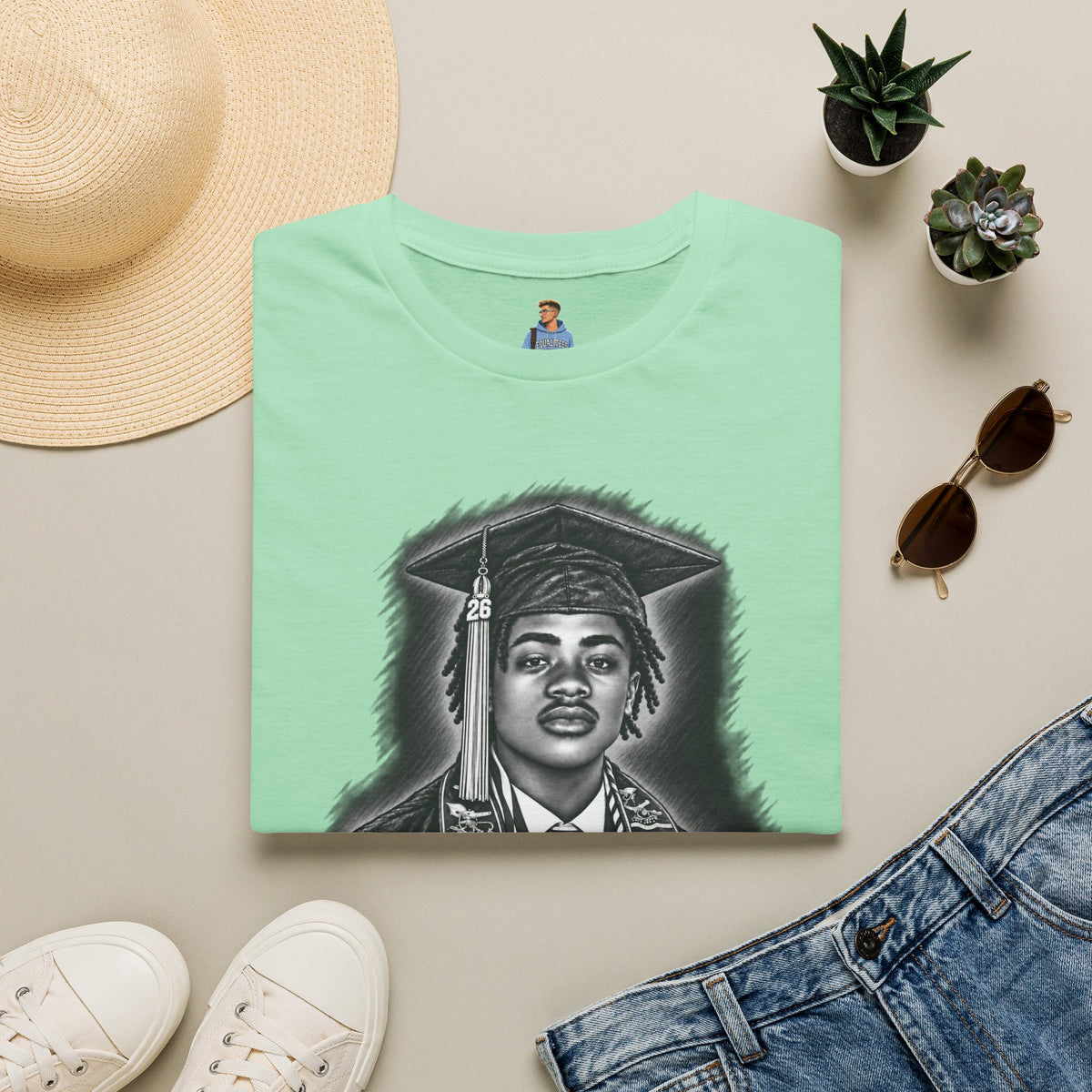 Portrait Front and Back - In Memory of Pierre Damas Bel T-Shirt