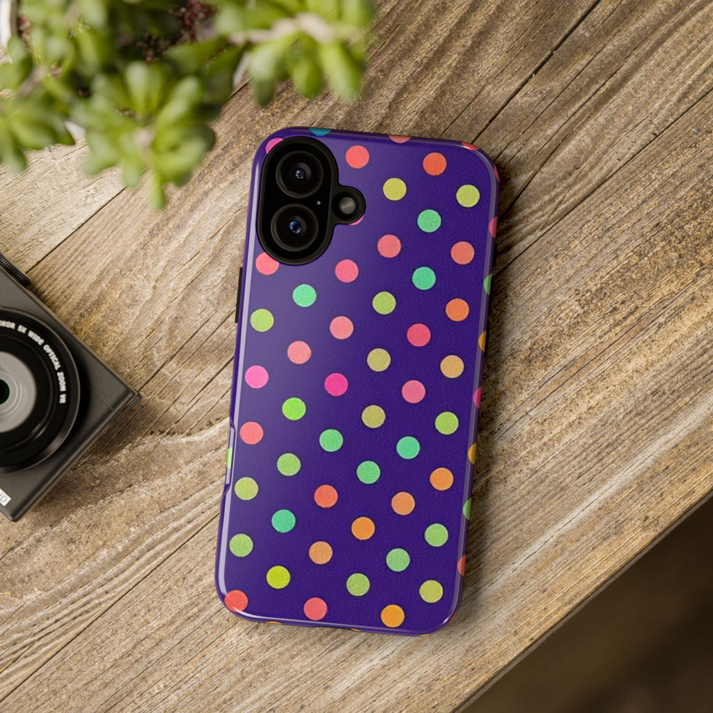 Colorful Polka Dot Tough Phone Case for iPhone