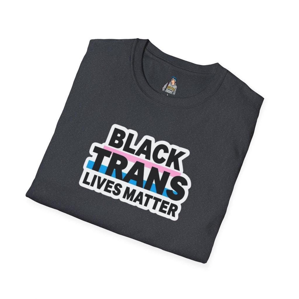 Unisex Softstyle T-Shirt - Black Trans Lives Matter Statement Tee