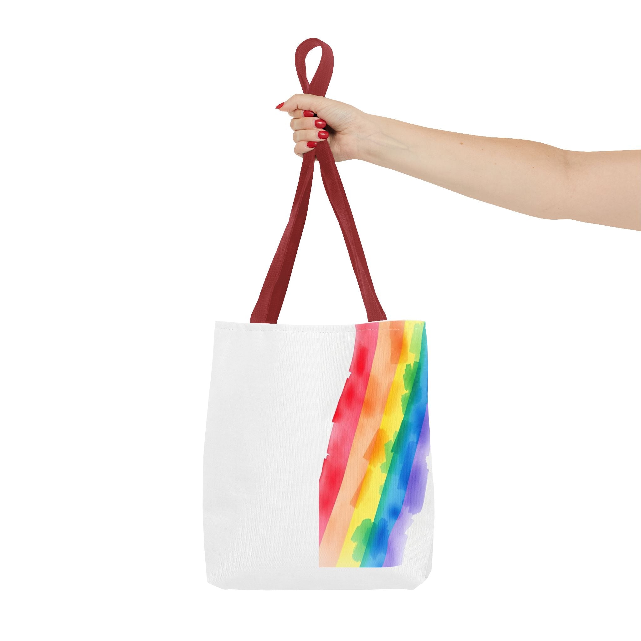 Rainbow Watercolor on Canvas Design - Tote Bag