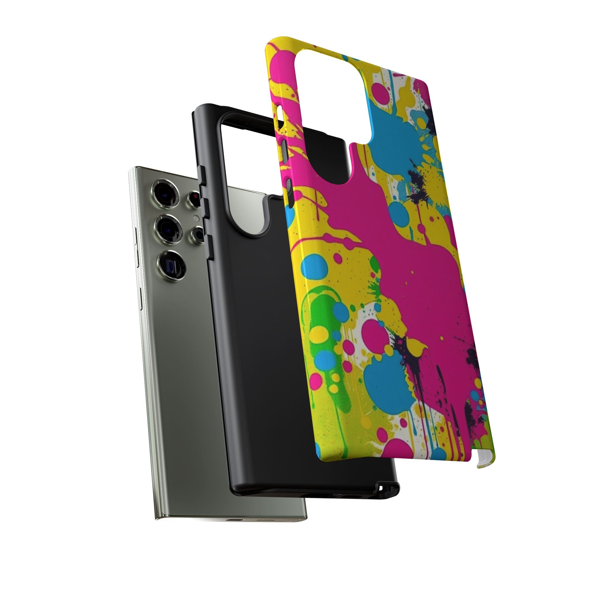 Android OR iPhone Compatible Cases - Crazy Retro Color Splash Design - Unique Tough Cases