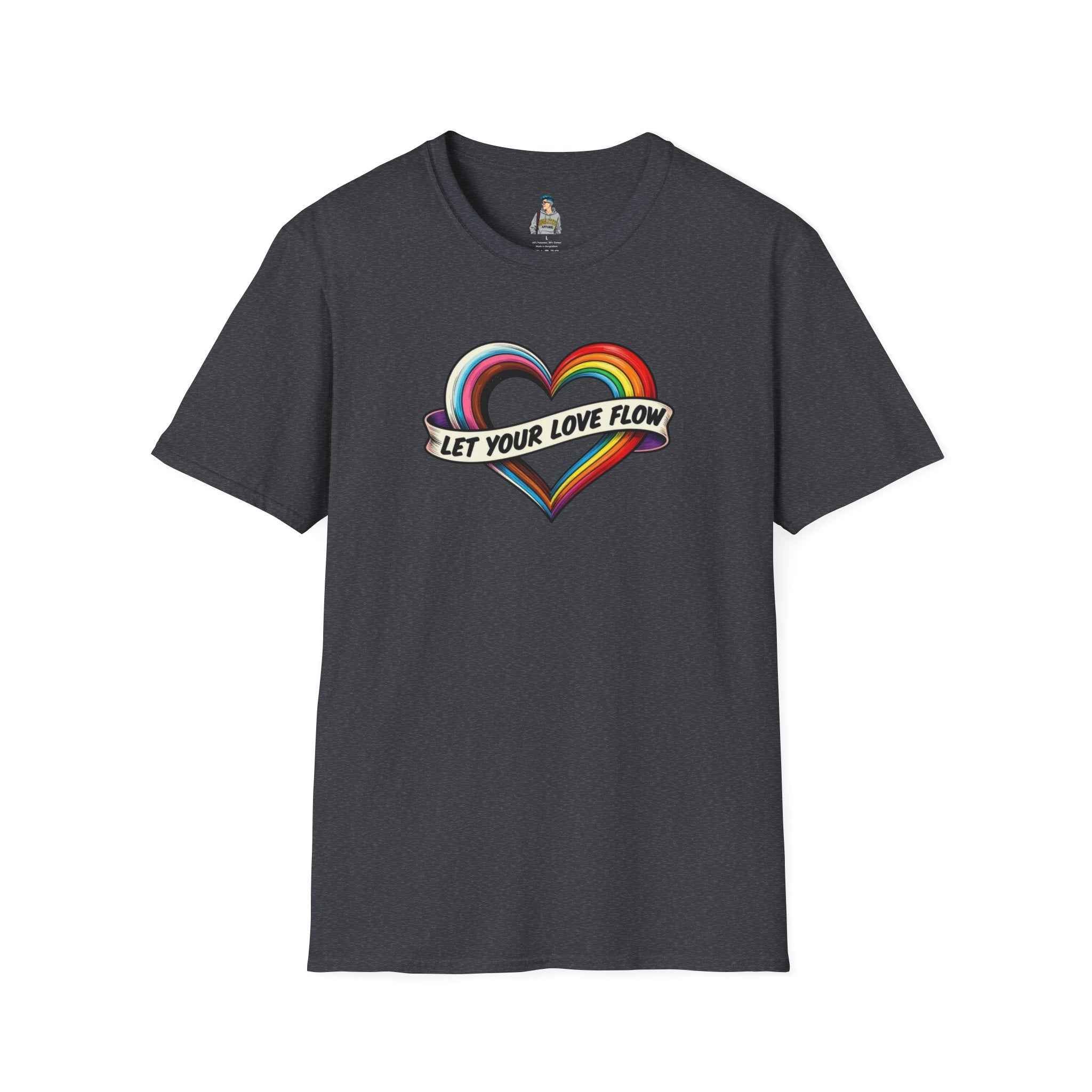 Let Your Love Flow Rainbow Heart T-Shirt