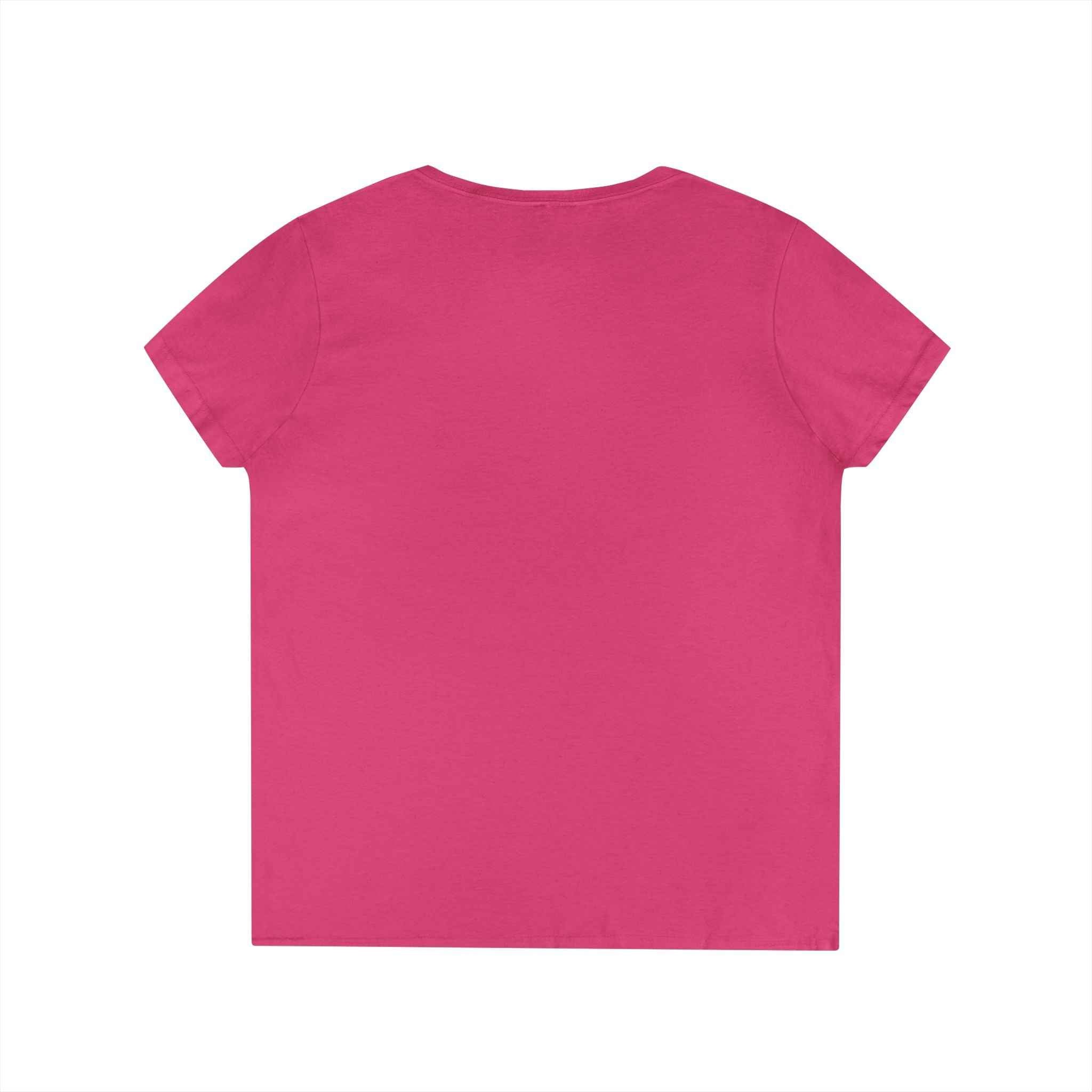 Floral Initials 'FDT' Ladies' V-Neck Tee — Colorful Botanical Monogram Shirt