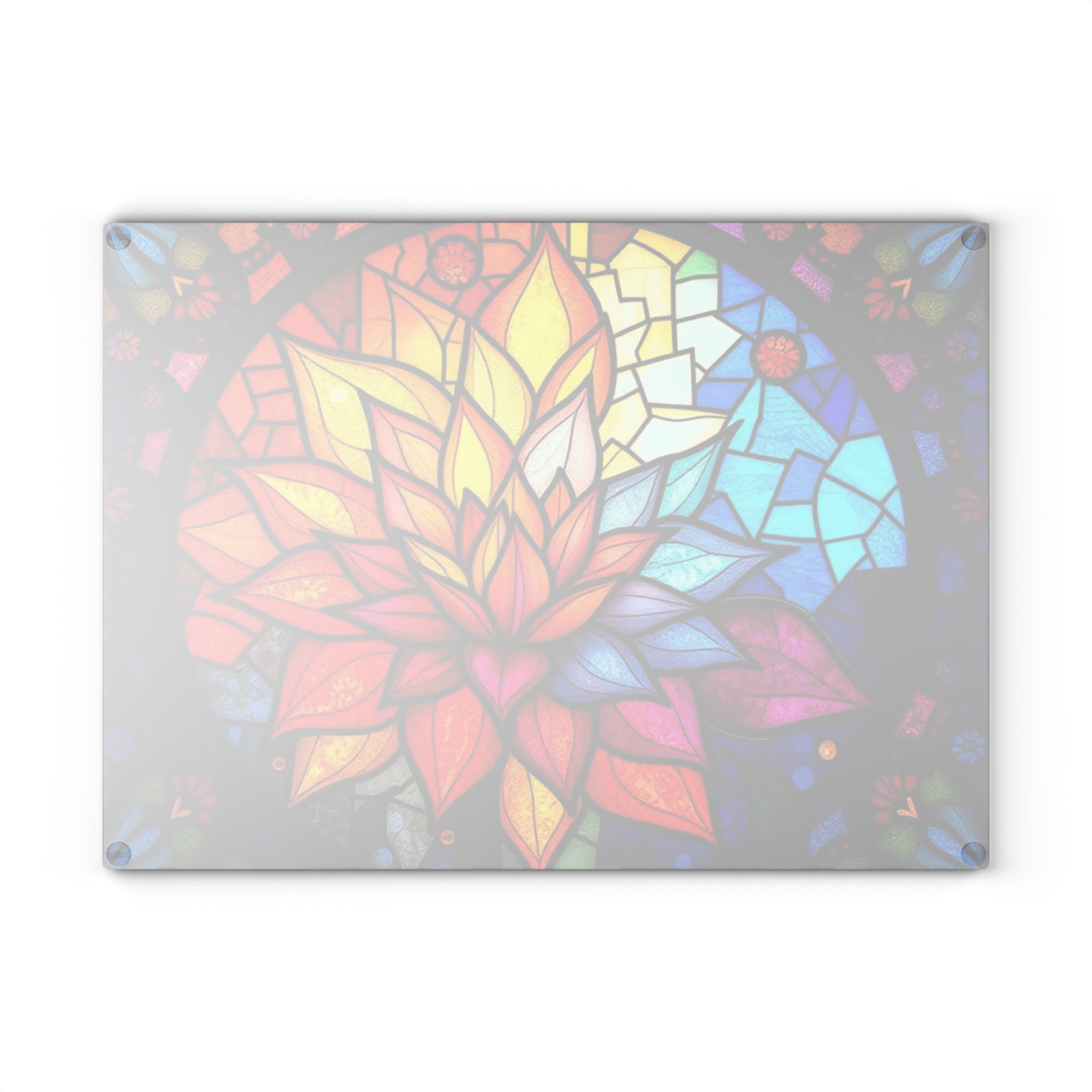 Stained Glass Floral Cutting Board - Colorful Kitchen Decor for Home Chefs