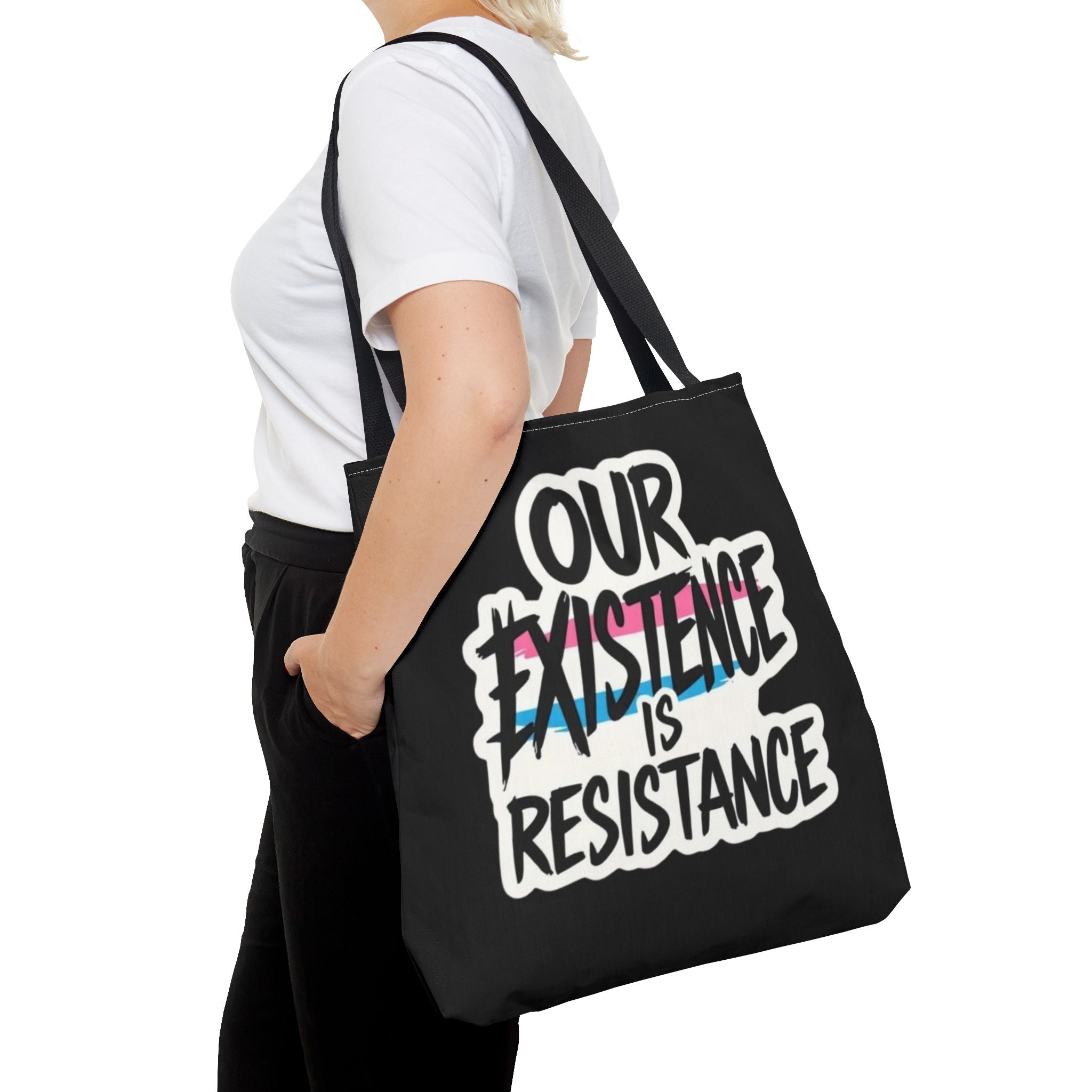 Our Existence Is Resistance Trans Protest Tote Bag