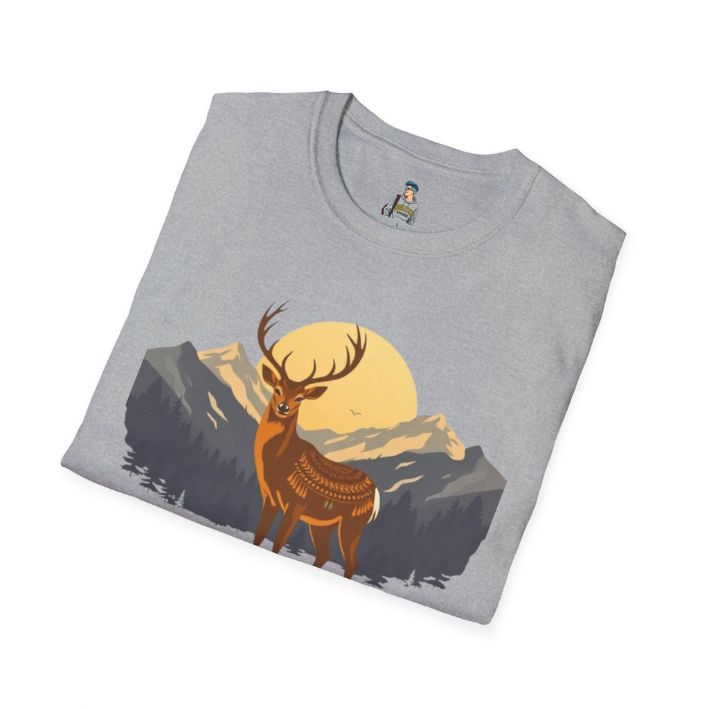 Mountain Sunset Deer Unisex Softstyle T-Shirt