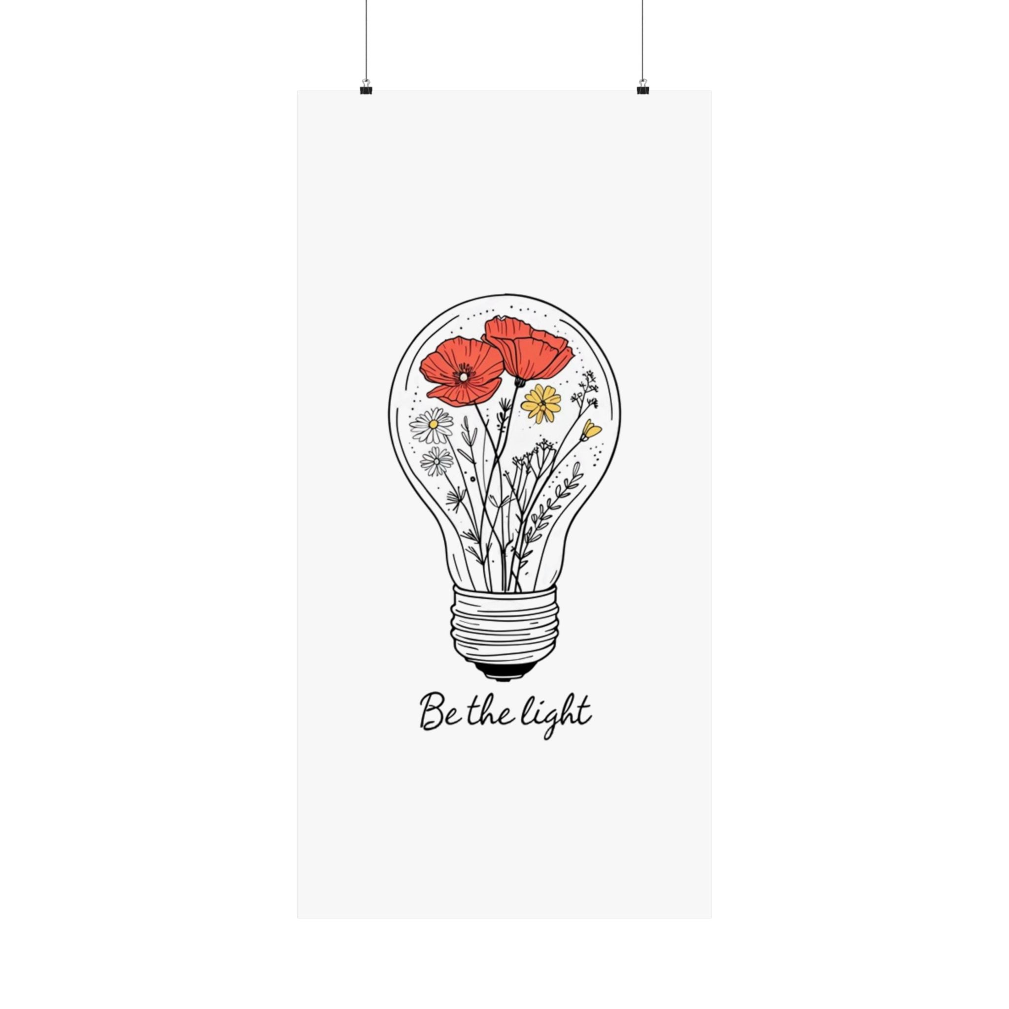 Inspirational Matte Vertical Poster - 'Be the Light'