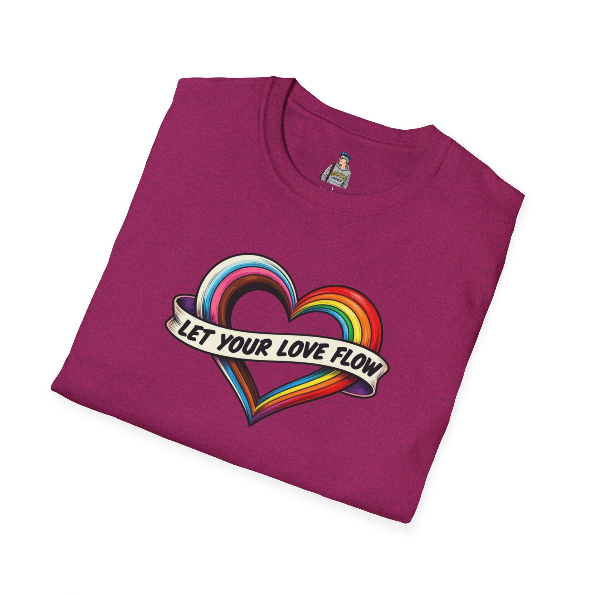 Let Your Love Flow Rainbow Heart T-Shirt