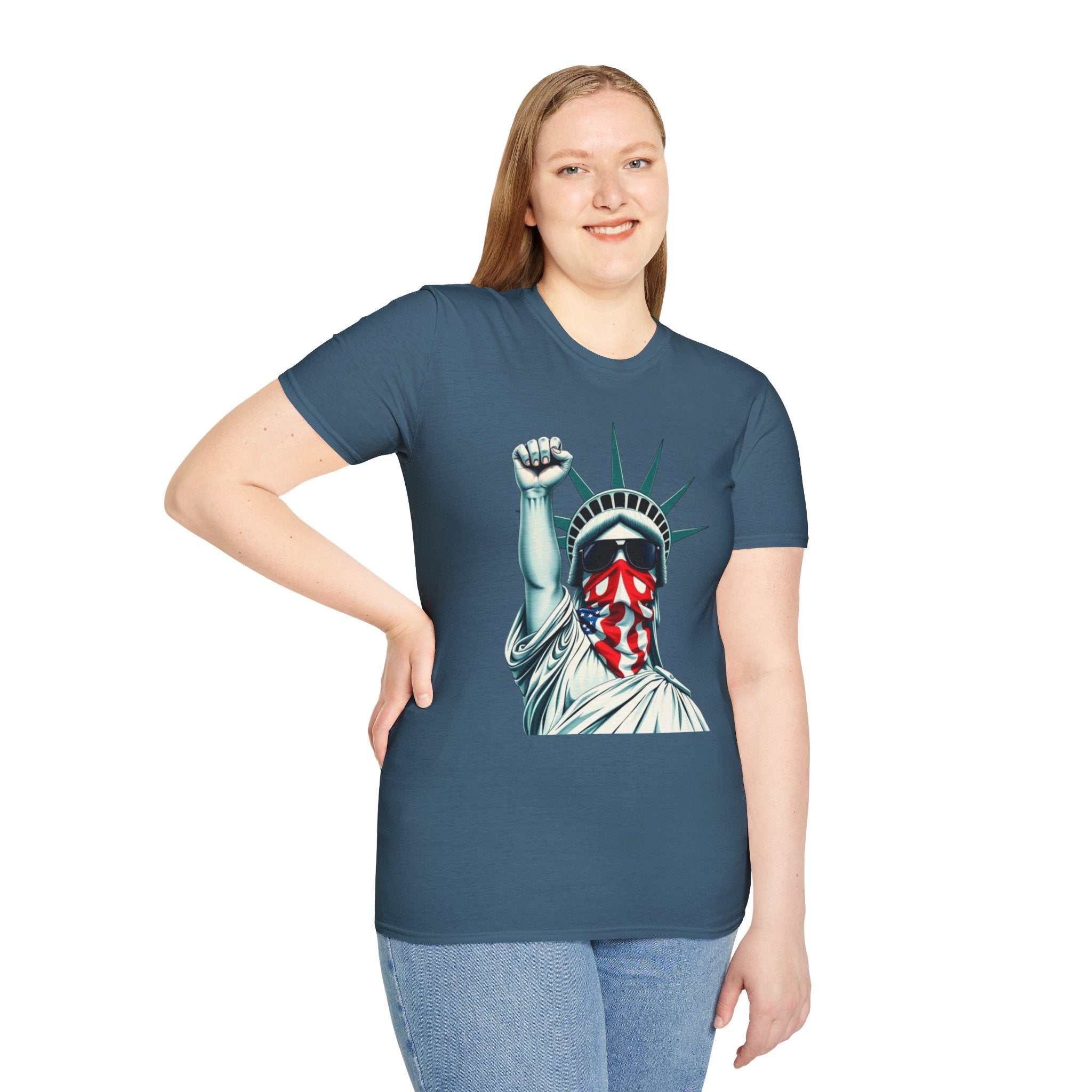 Resist - Patriotic Statue of Liberty T-Shirt - Unisex Softstyle Tee