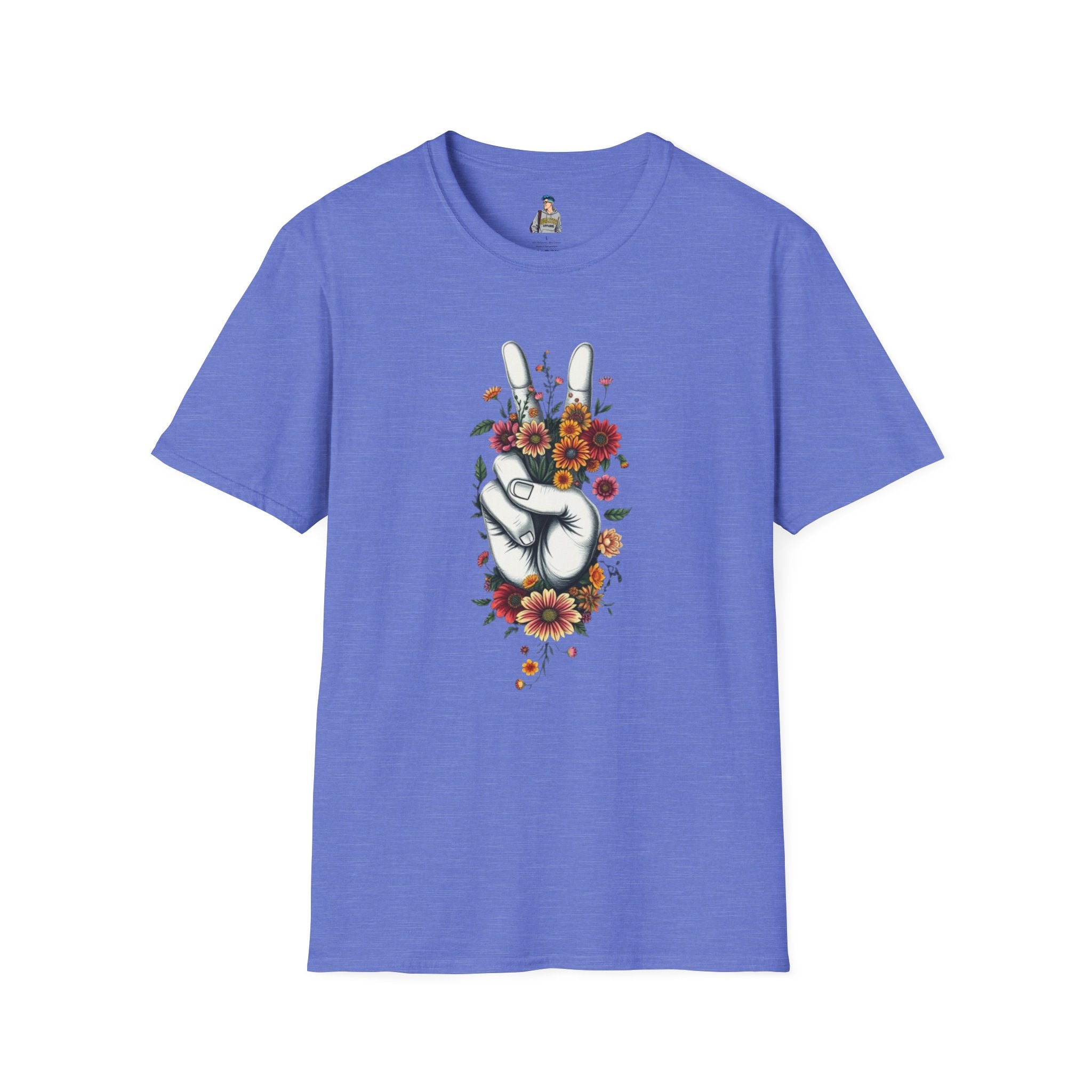 Grow Peace Unisex Softstyle T-Shirt - Boho Inspiration, Perfect for Festivals and Everyday Wear