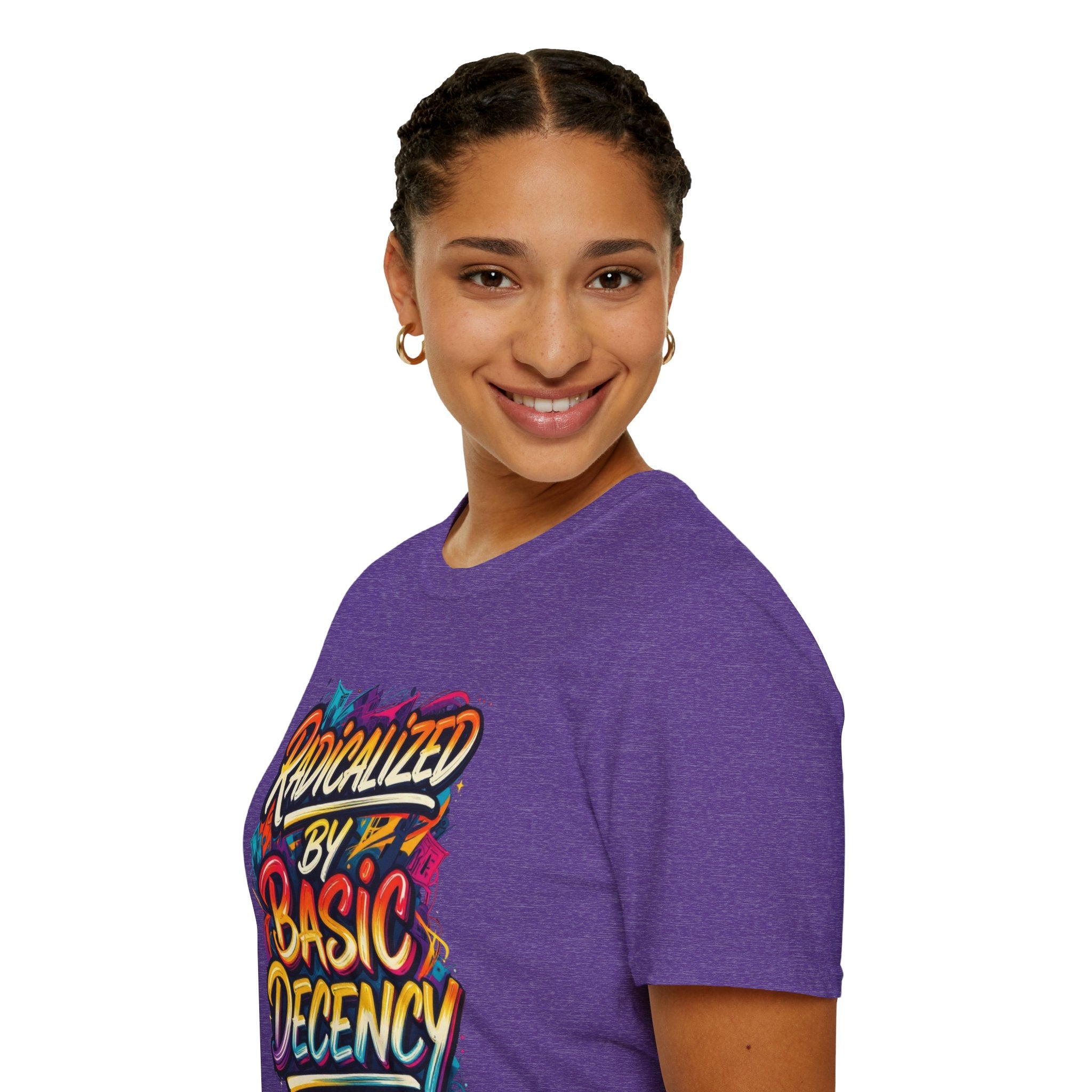 Radicalized by Basic Decency T-Shirt Colorful Graffiti Typography