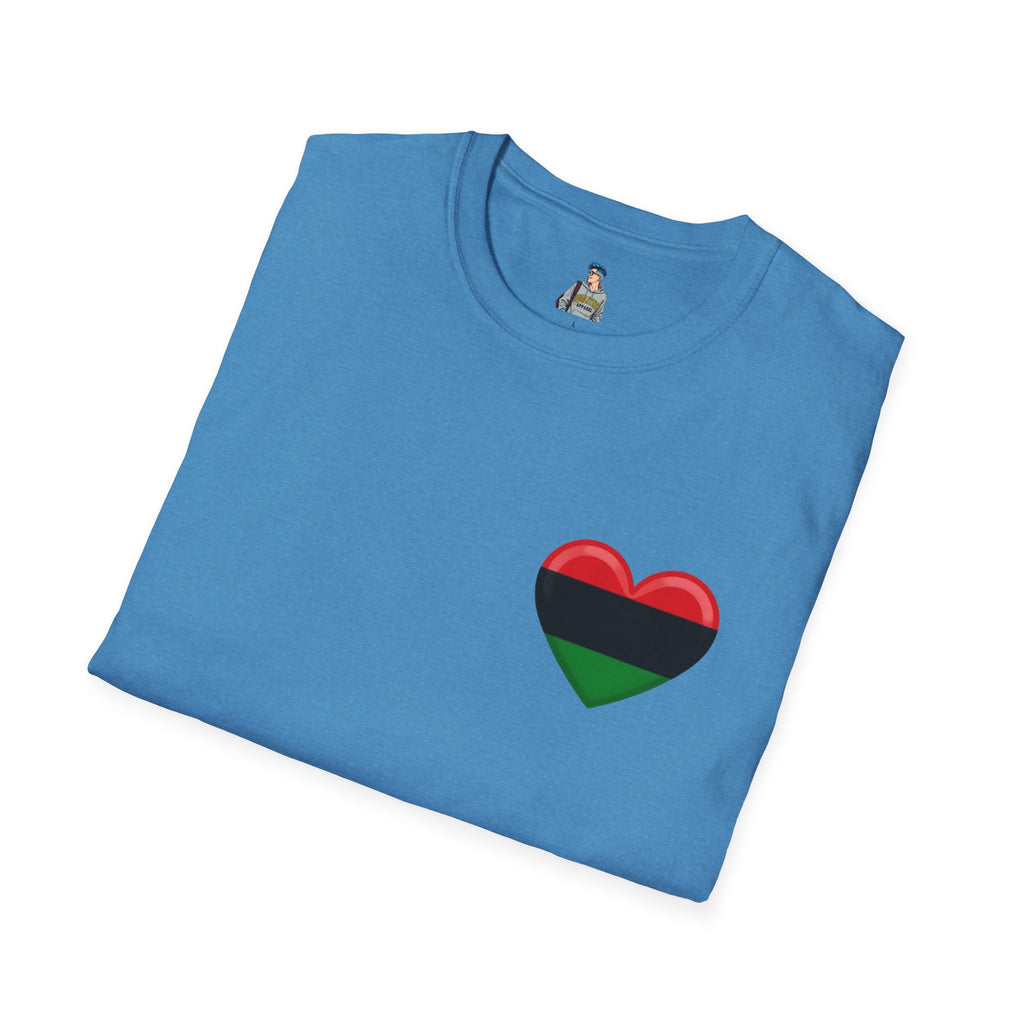 Unity and Heritage Unisex Softstyle T-Shirt with Pan-African Heart