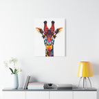 Colorful Giraffe Canvas Art - Vibrant Stretched Wall Decor for Animal Lovers