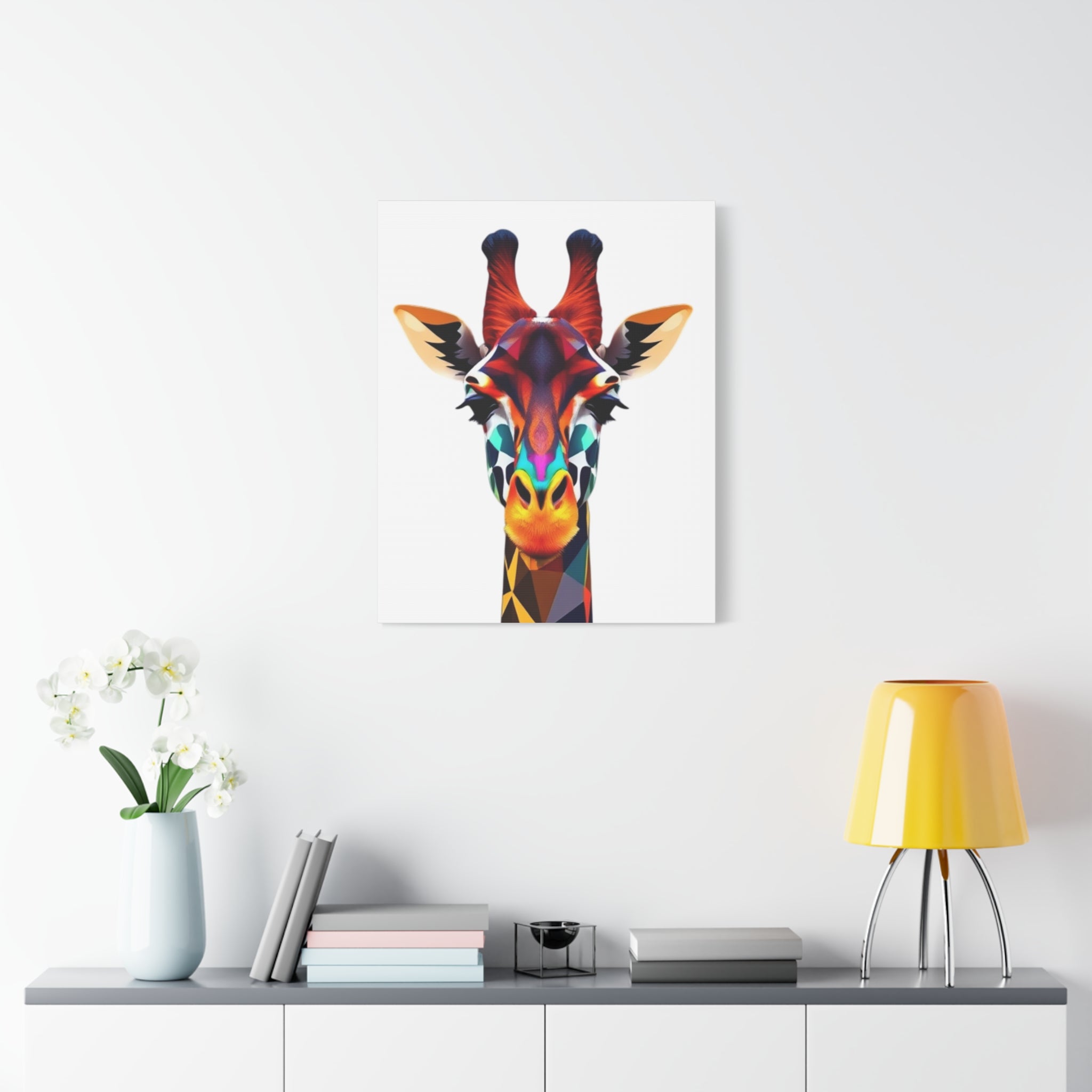 Colorful Giraffe Canvas Art - Vibrant Stretched Wall Decor for Animal Lovers