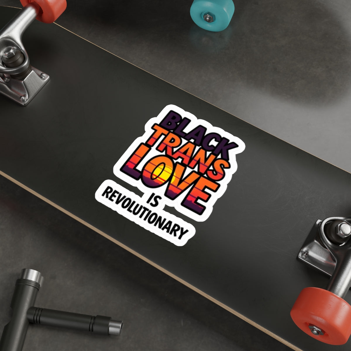 Die-Cut Stickers - BLACK TRANS LOVE IS REVOLUTIONARY