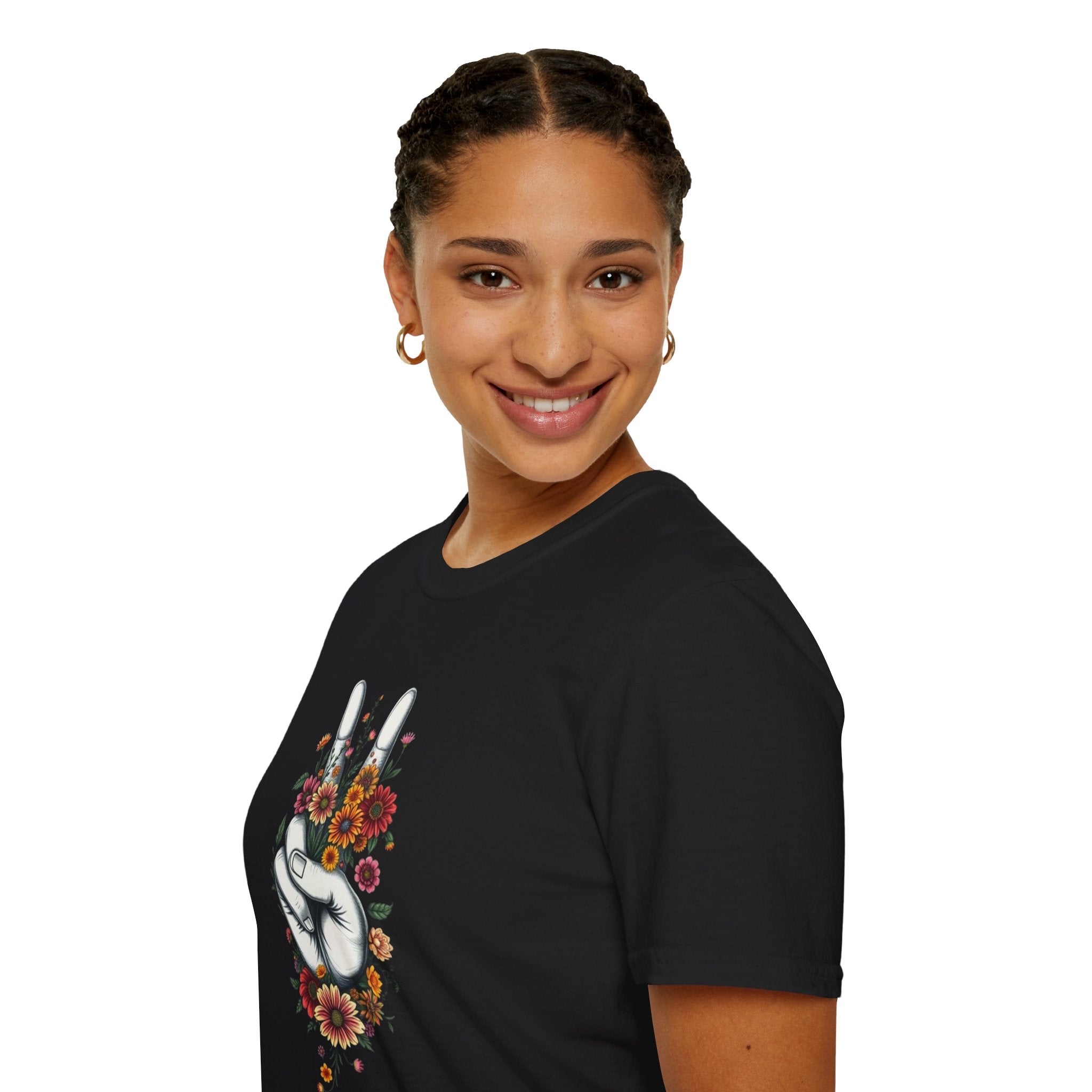 Grow Peace Unisex Softstyle T-Shirt - Boho Inspiration, Perfect for Festivals and Everyday Wear