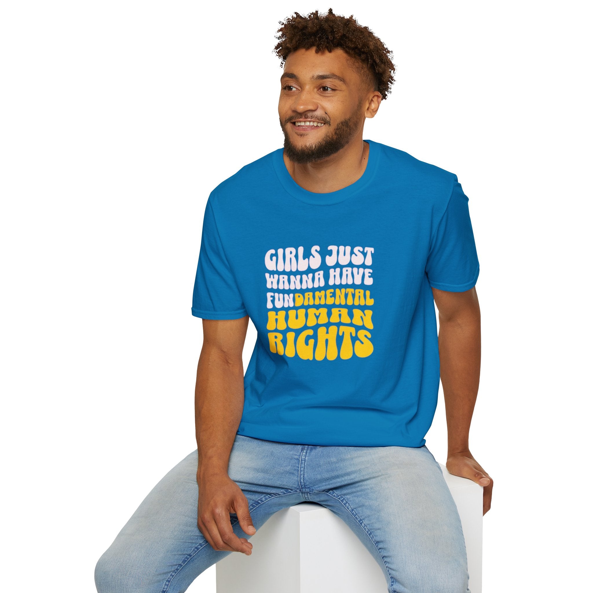 Girls Just Wanna Have Fundamental Human Rights Unisex Softstyle T-Shirt - EqualiTees.Me