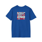 Unisex Softstyle T-Shirt - Never Again Now Means Now. For Everyone! Resist Fascism, End Genocide