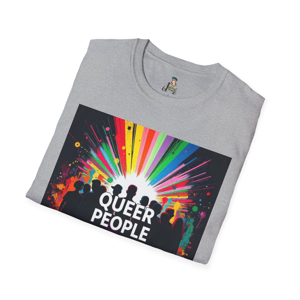 Unisex Softstyle T-Shirt - 'Queer People Belong Everywhere' Pride Graphic Tee