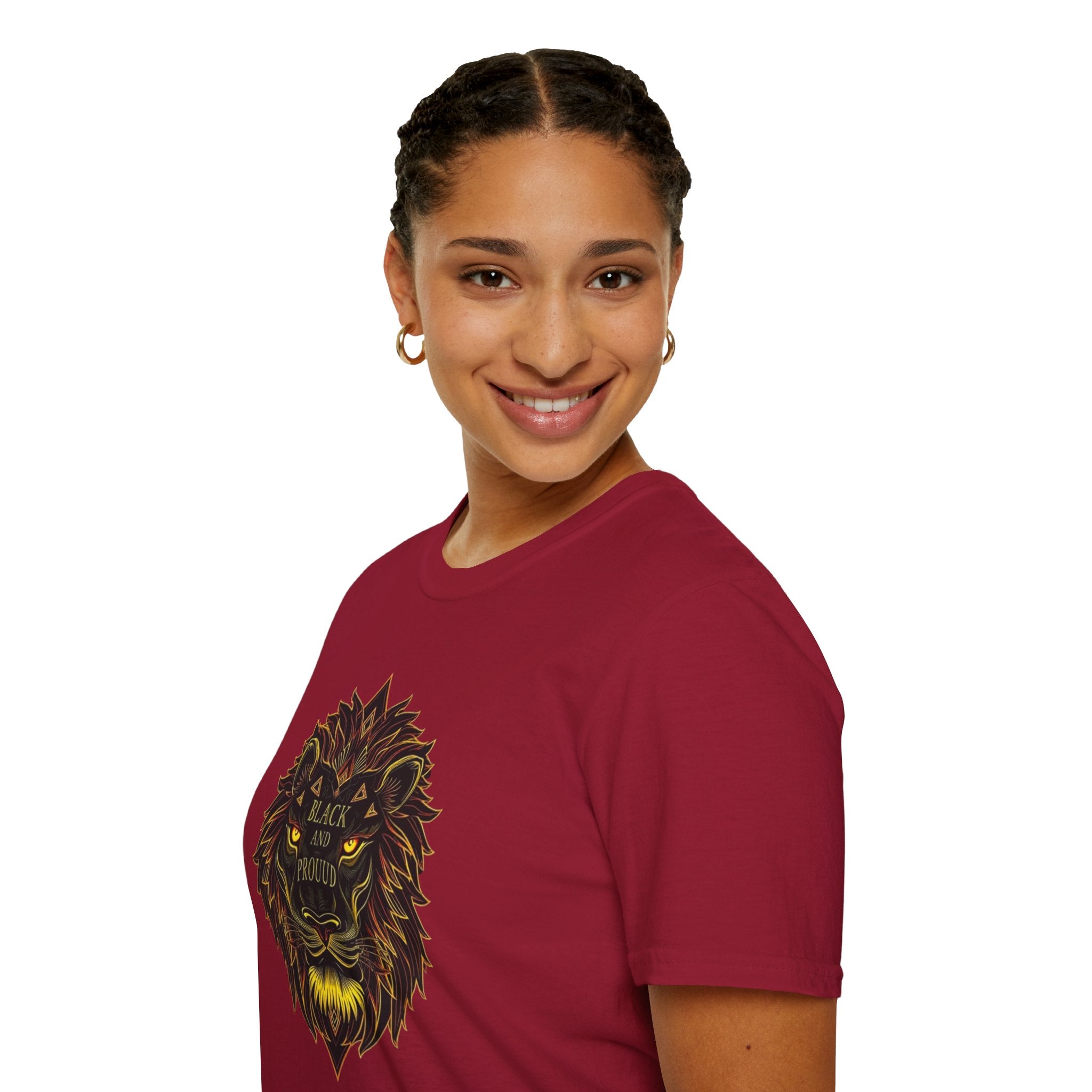 Black & Proud Lion Softstyle T-Shirt - Unisex Graphic Tee